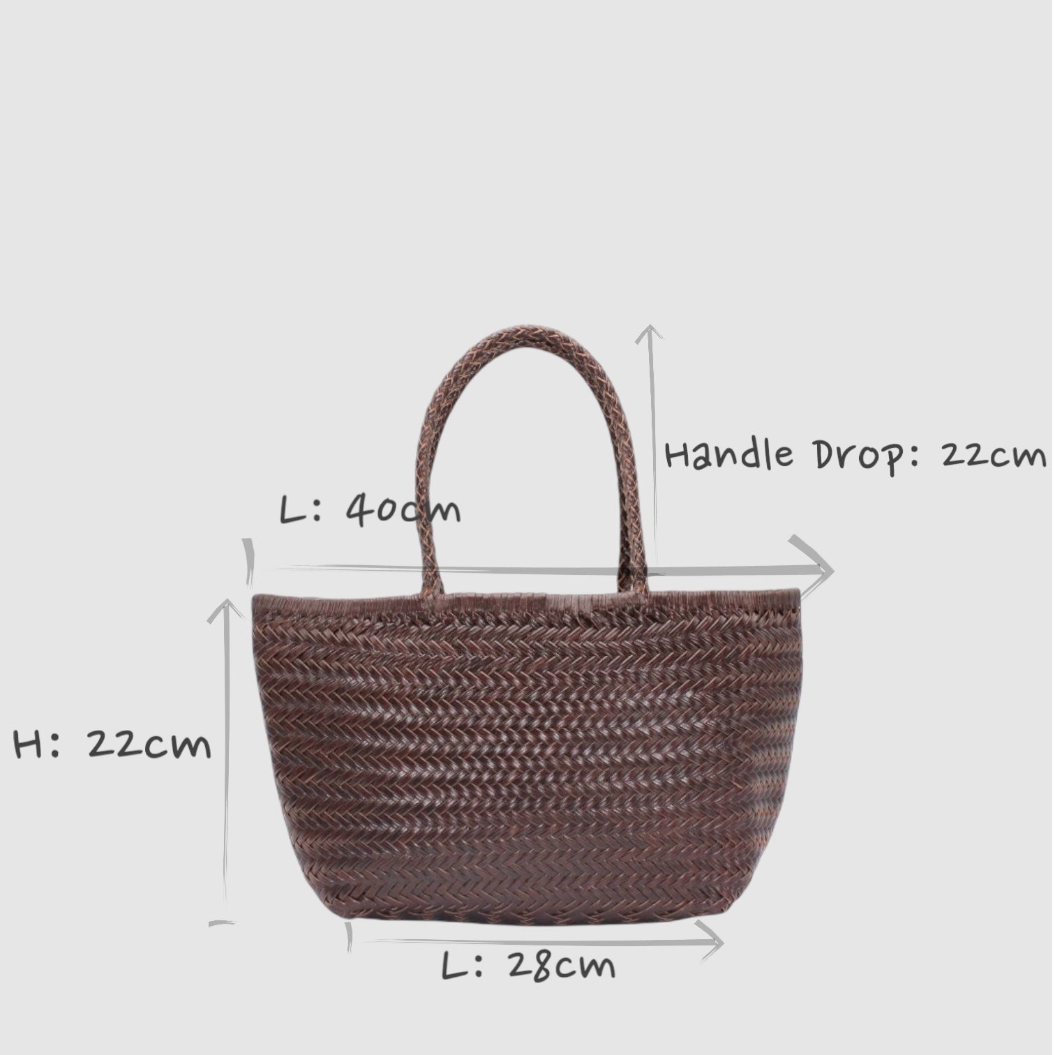 Lou - Genuine Leather Tote Bag Coffee Colour