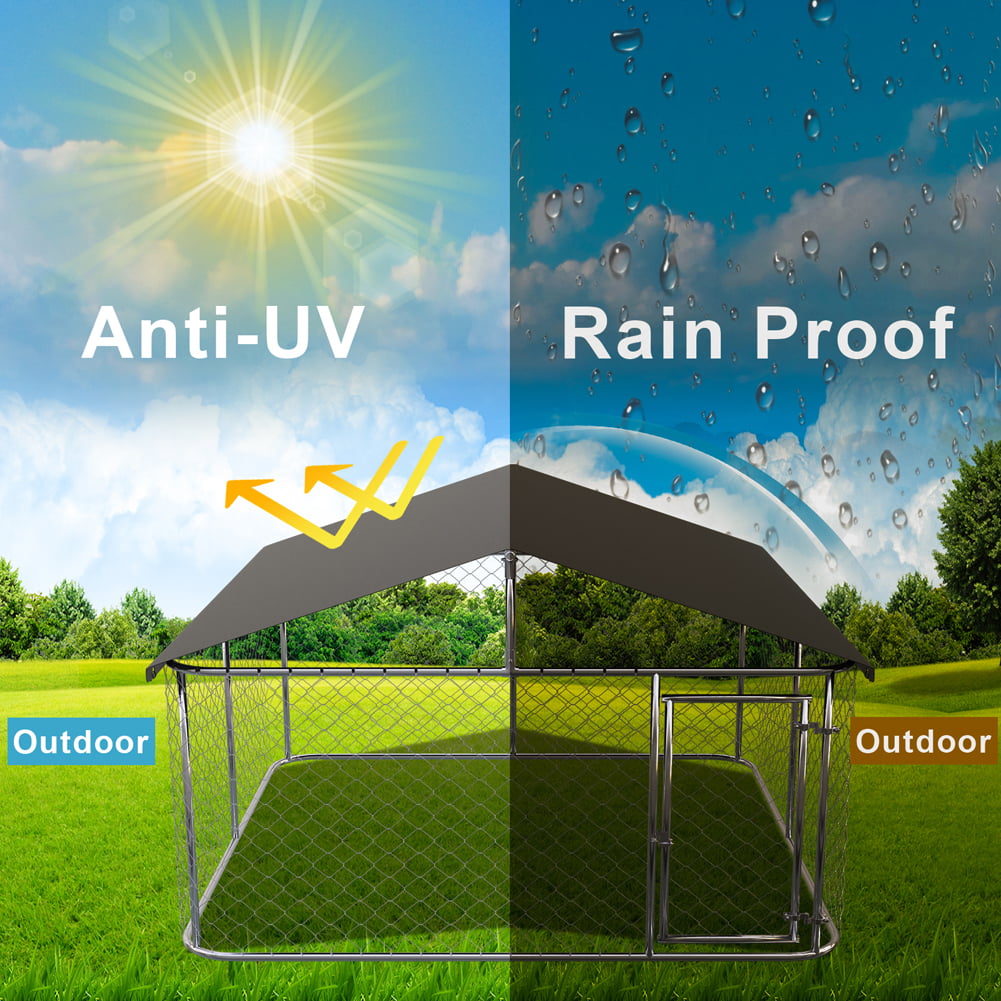 Enclos extérieur Petony 2025 pour chiens – Cage. Parc à jeux fermé pour chiens avec grillage galvanisé haute résistance et toit imperméable et résistant aux UV.