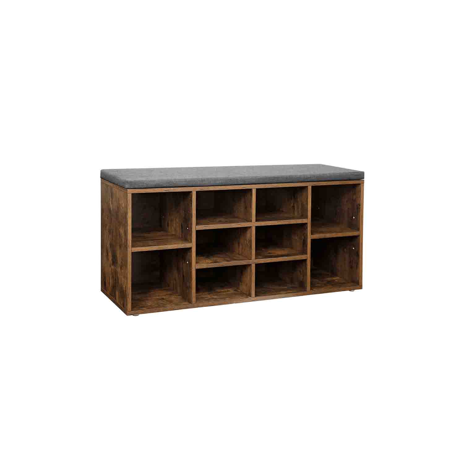 Schuhaufbewahrungsbank mit gepolstertem Kissen