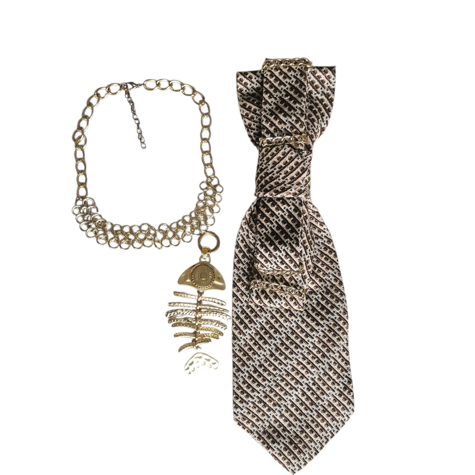 Fish Gold 4-in-1 Jeweled Tie