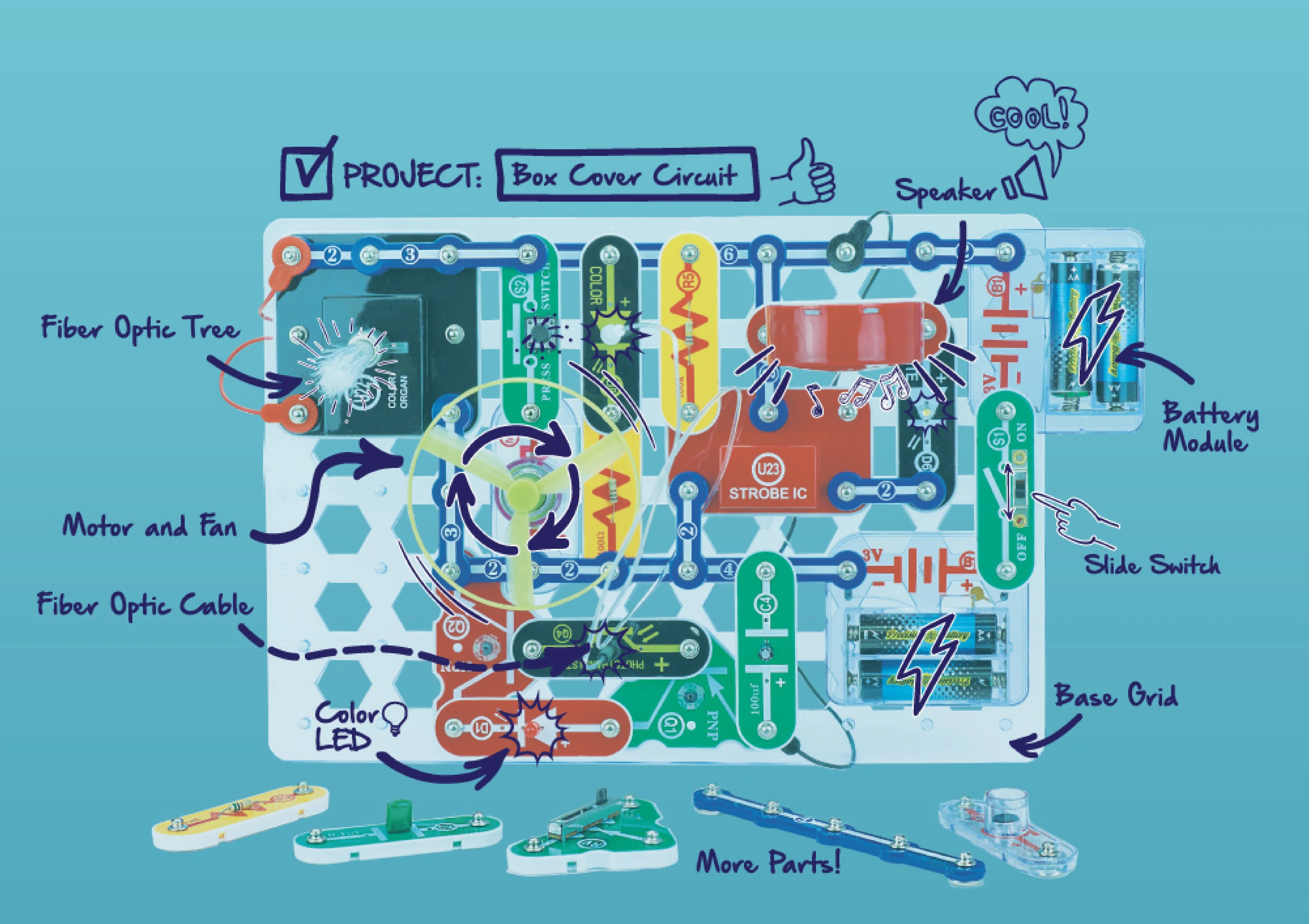 Snap Circuits® Light SCL175 | Elektronik-Entdeckerset | Über 175 Projekte | MINT-Lernspielzeug für Kinder ab 8 Jahren