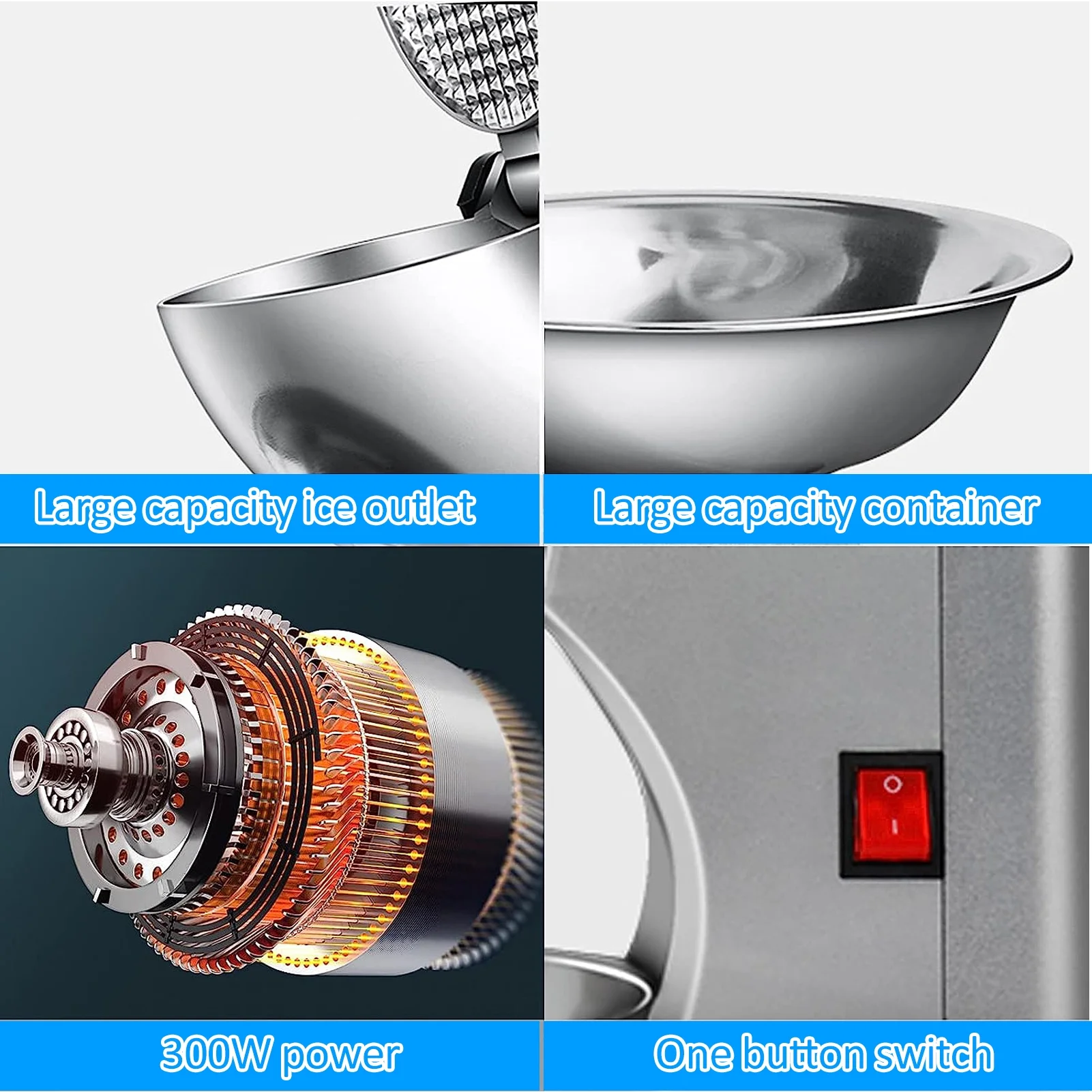 Ismaskine med dobbelt isknuser. Huiop Havou 300W isknuser.