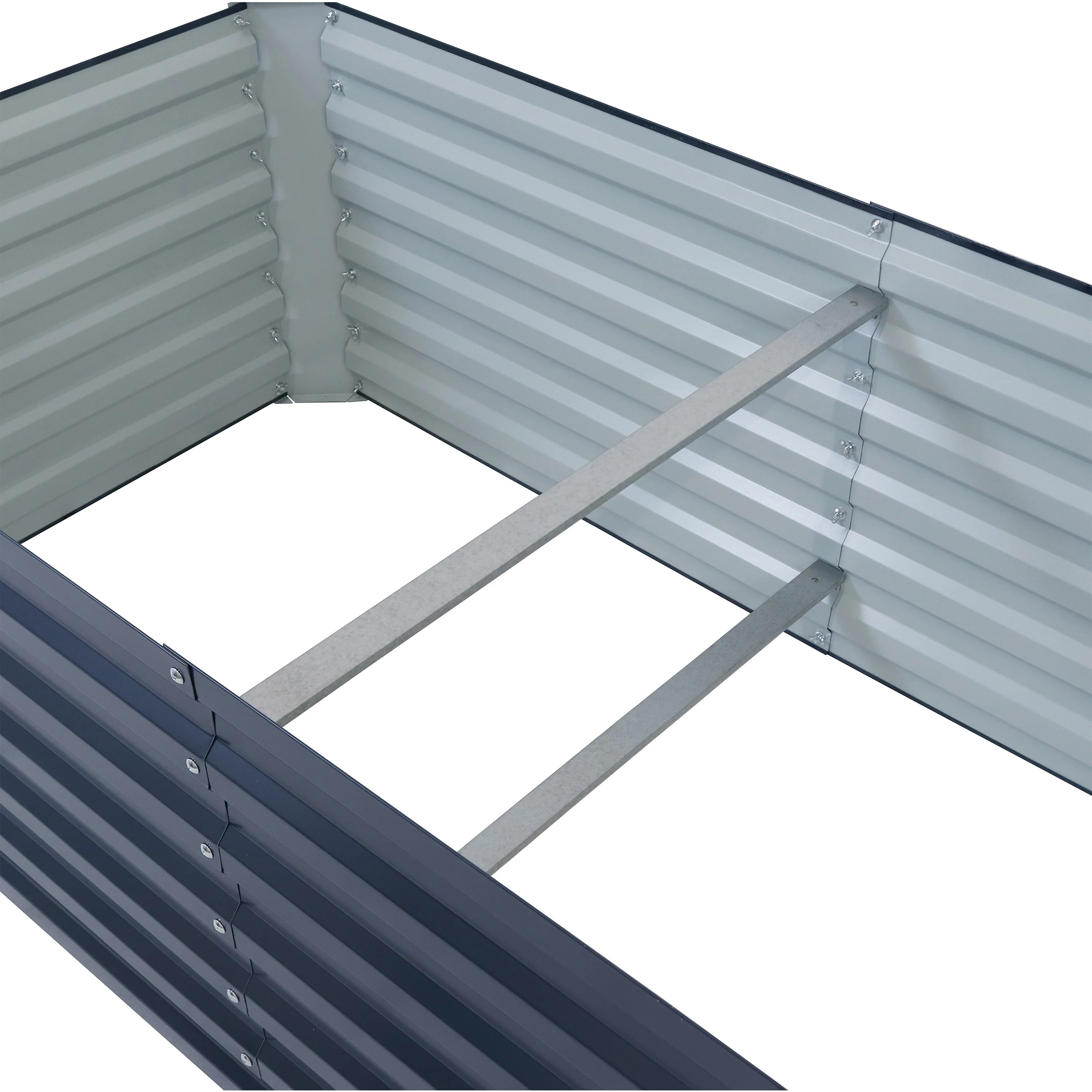 Potager surélevé rectangulaire Sunnydaze 2025 en acier galvanisé - 180 cm