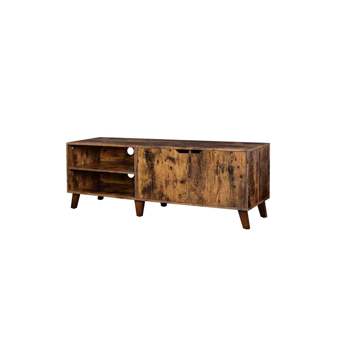 TV-møbel med 2 døre og justerbare hylder, hvid