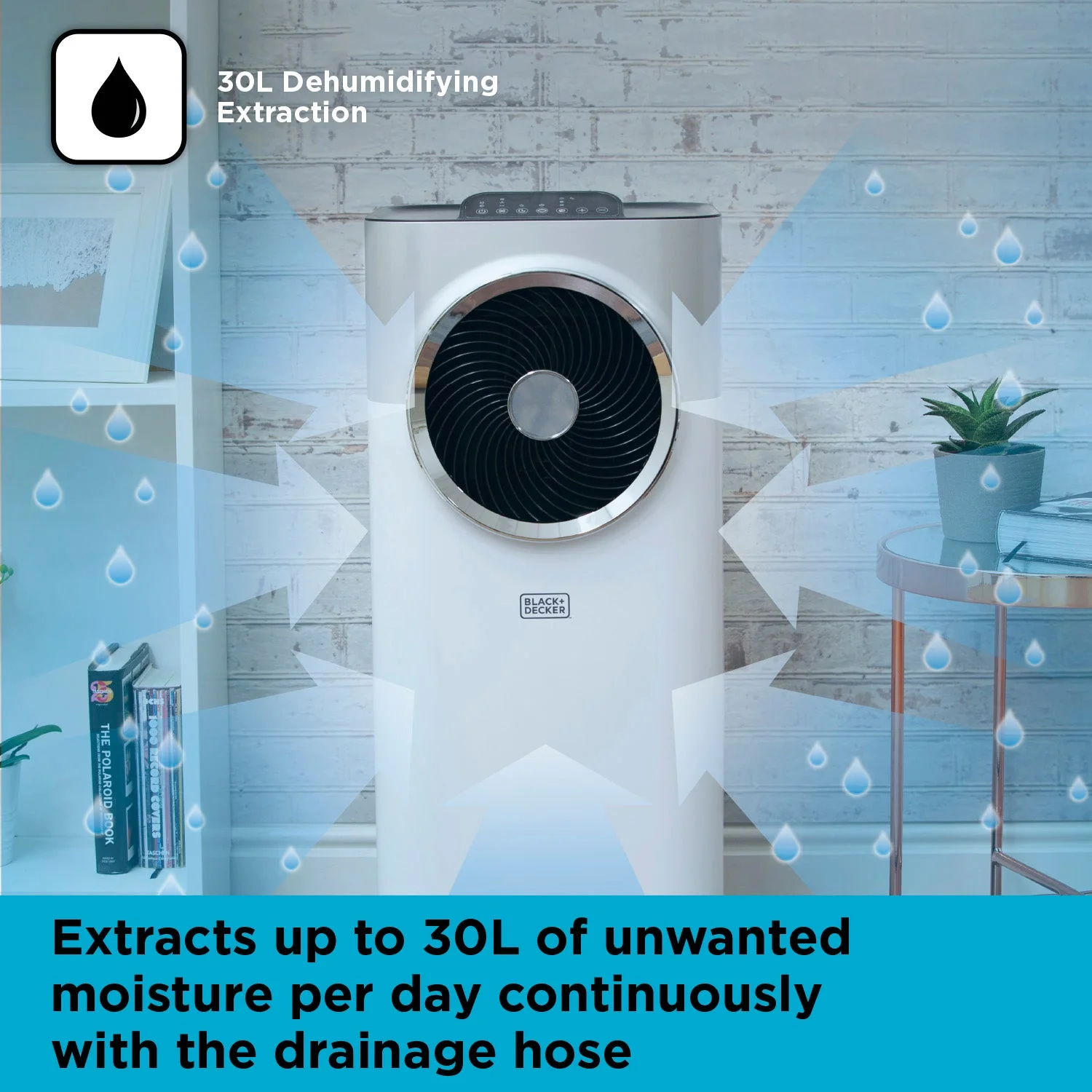 Climatiseur portable 3-en-1 Black+Decker BXAC40008GB 12 000 BTU Blanc