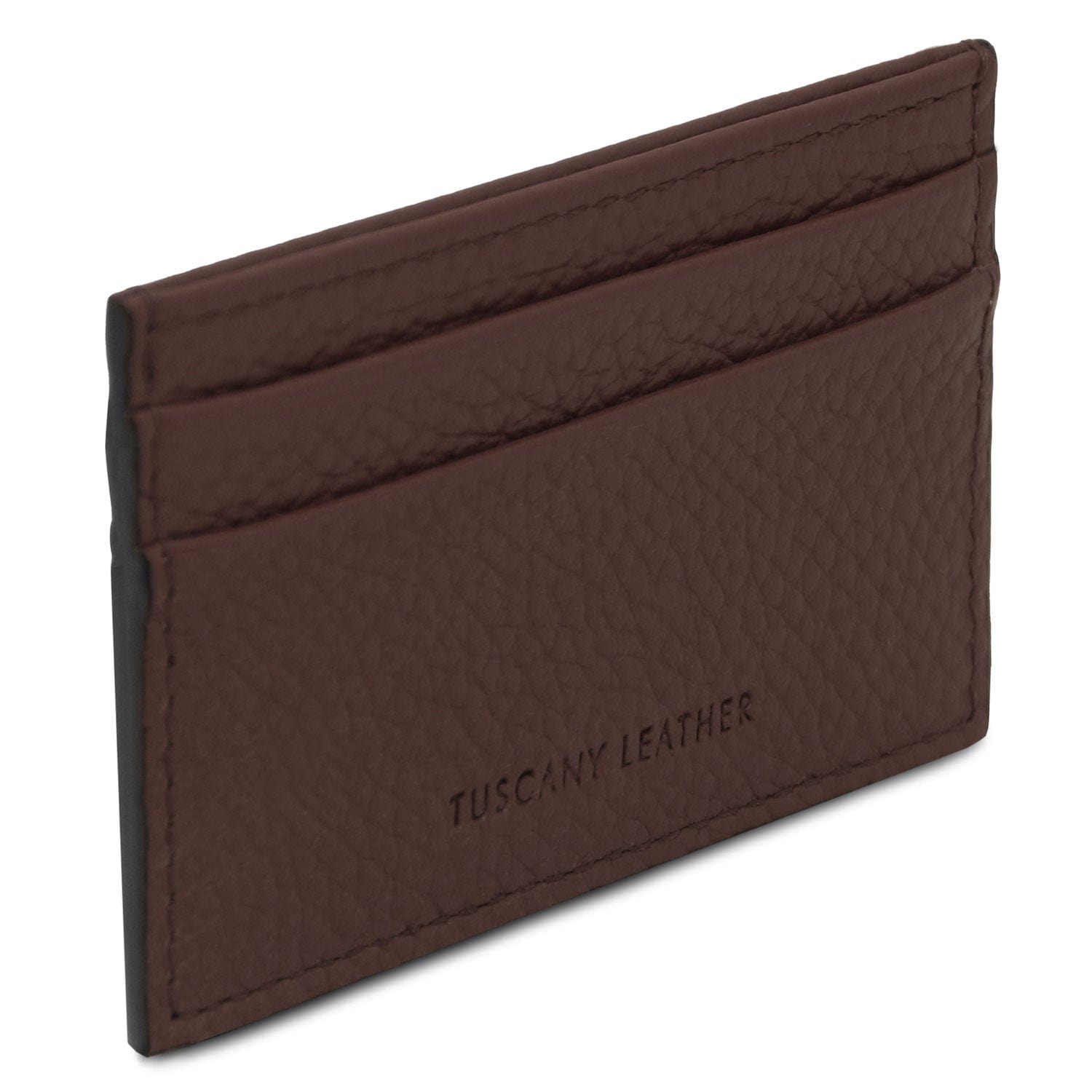 Leather card holder - 4 cards, pebbled leather | TL142474