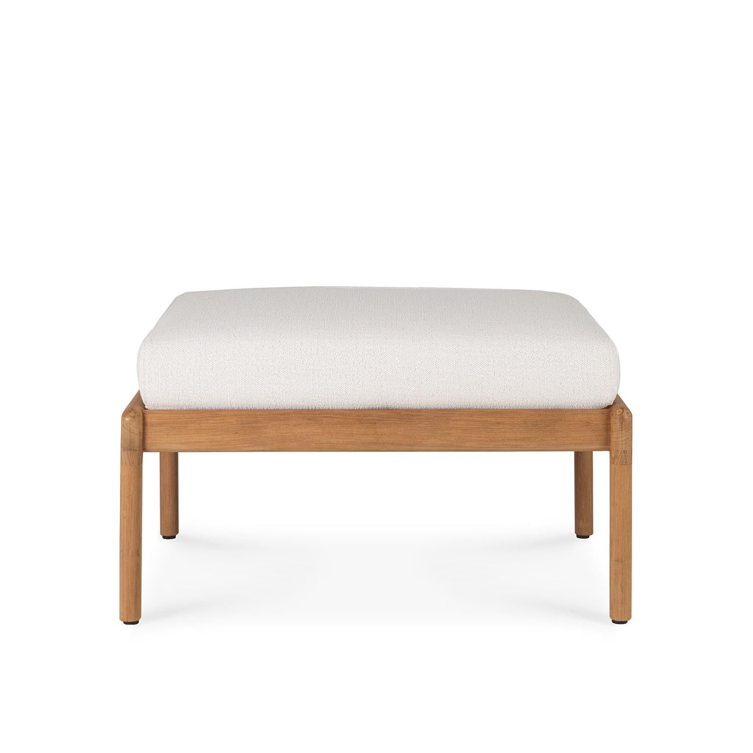 Jack Outdoor Footstool - Teak with Off White