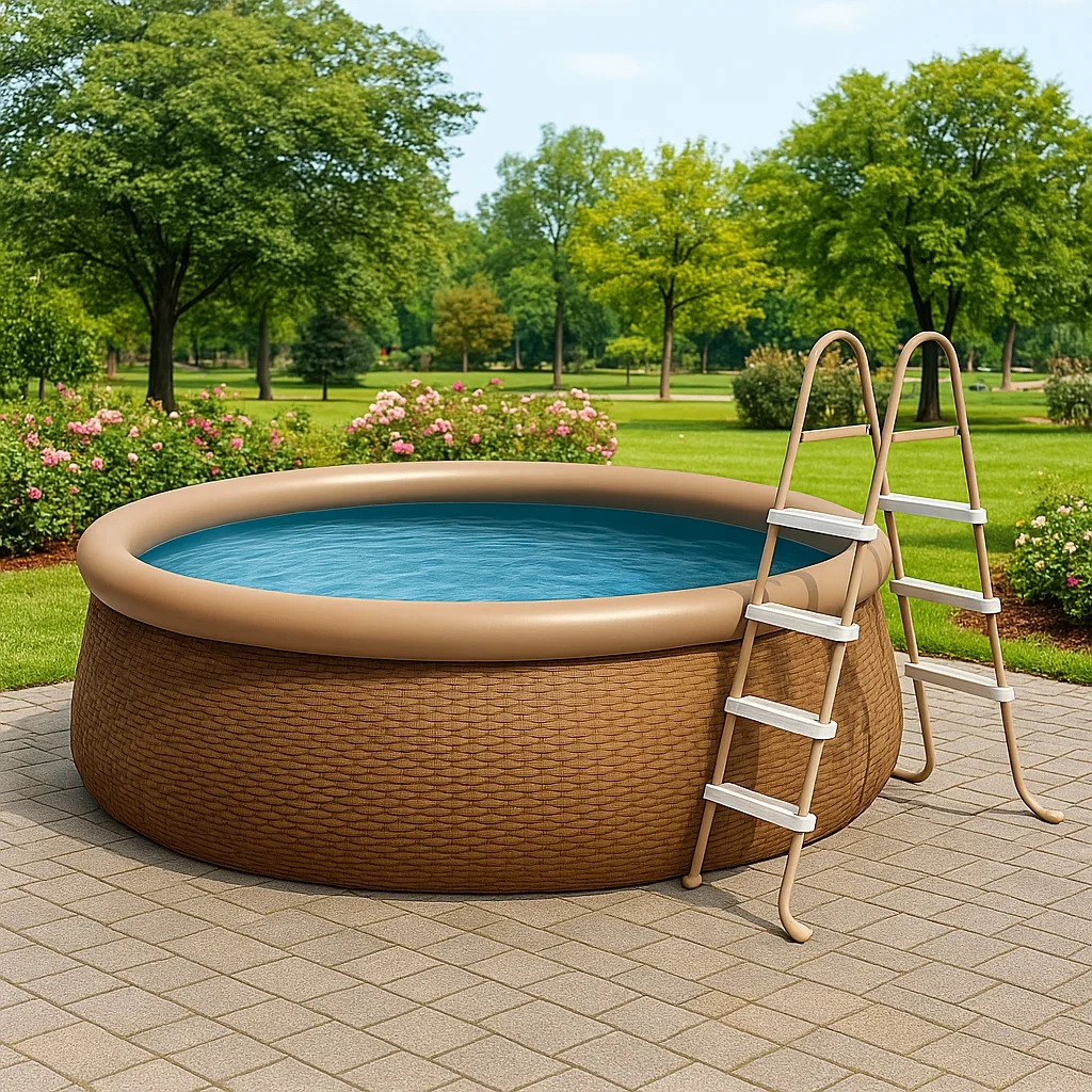 Piscine amovible 396 x 100 cm avec pompe de filtration, coloris beige/marron PsbWSBZZ39SI