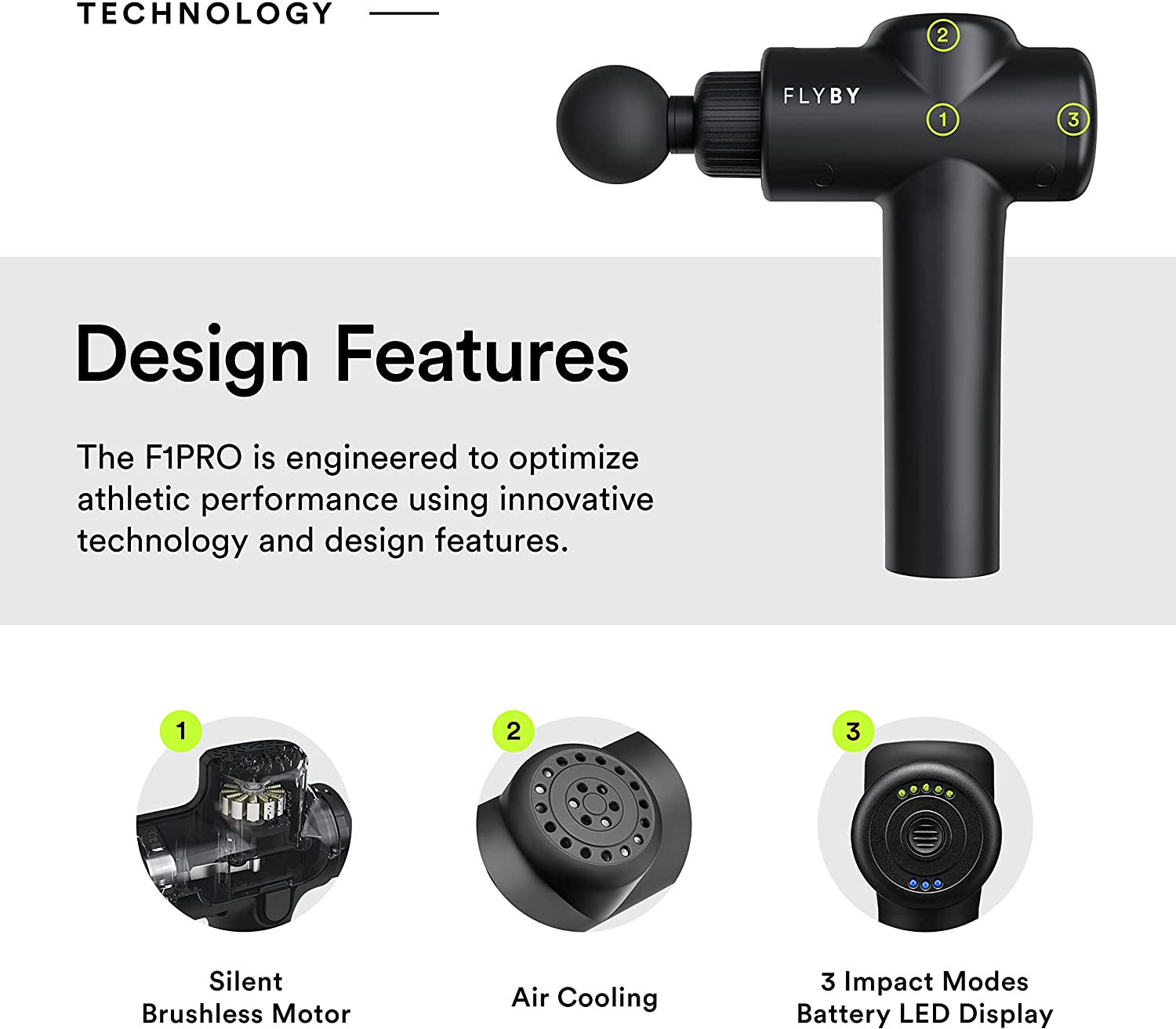 Tiefengewebsmassagepistole – Flyby F1Pro – Handmassagegerät für Nacken und Rücken zur Schmerzlinderung