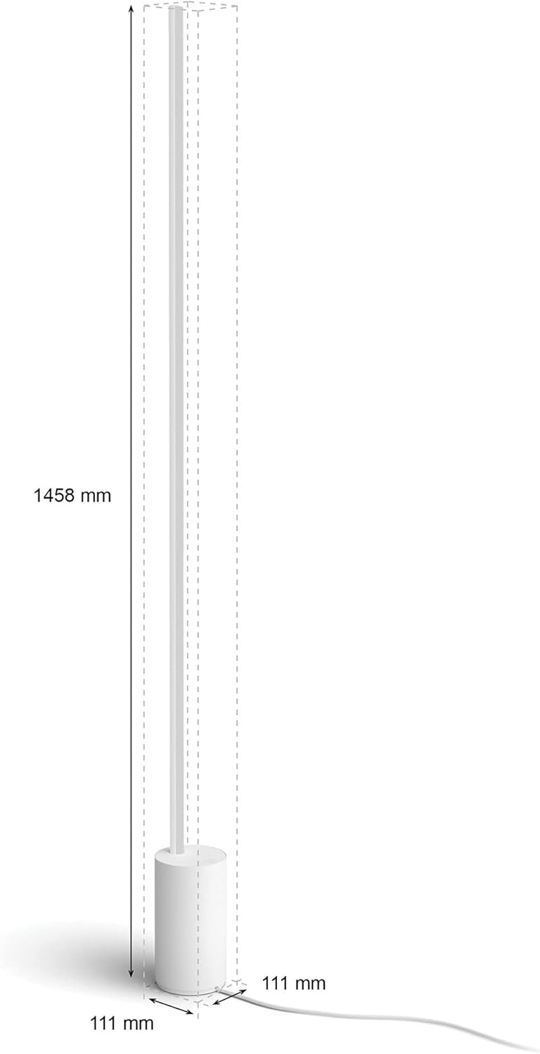 Philips Hue – Smart Lampe, Hue Signe, Gradient Smart LED Gulvlampe, Hvidt og Farvet Lys, Kompatibel med Alexa og Google Home, Hvid