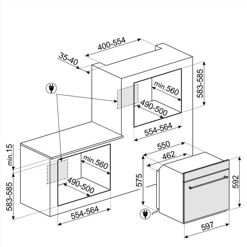 Smeg SF800AO Colonial Anthrazit Backofen