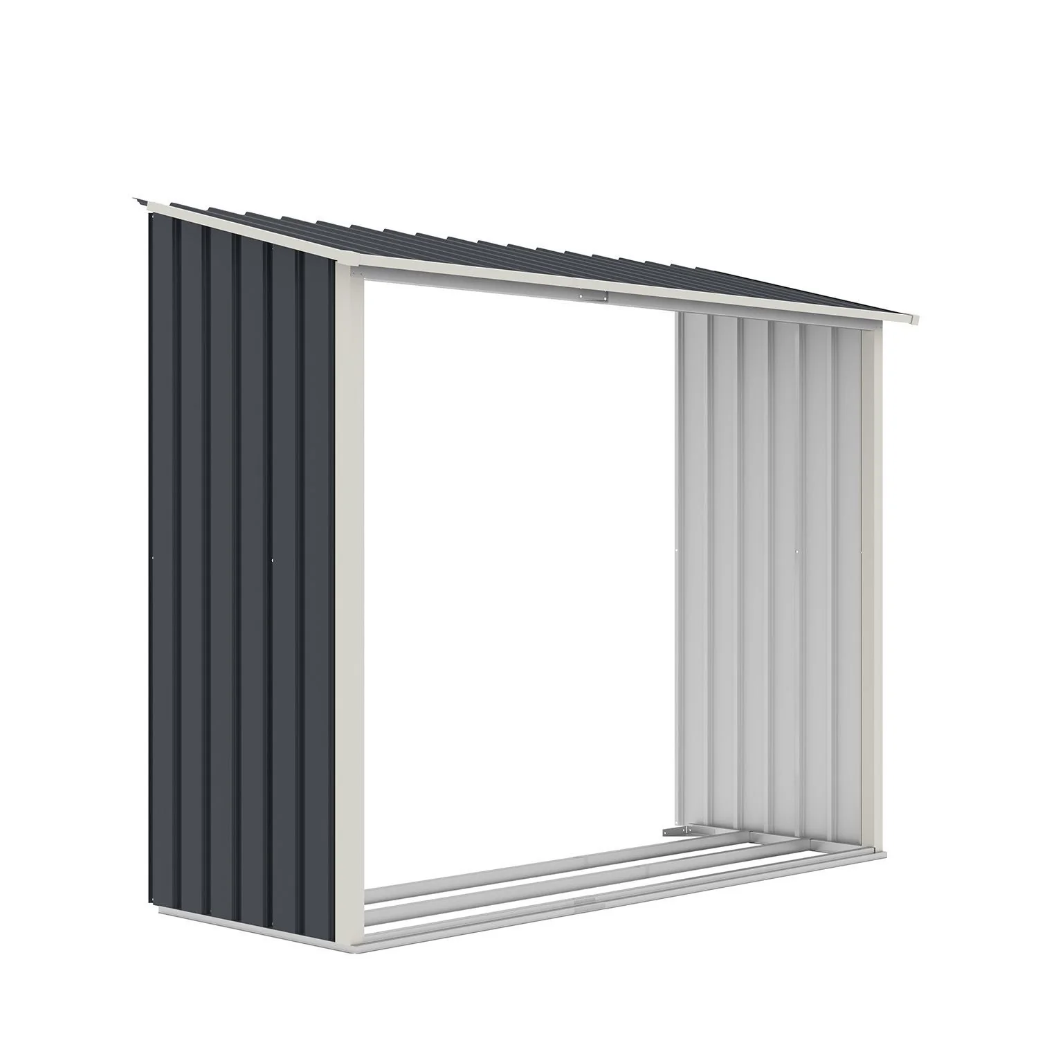 Abri de jardin métallique 2025 avec rangement pour bûches