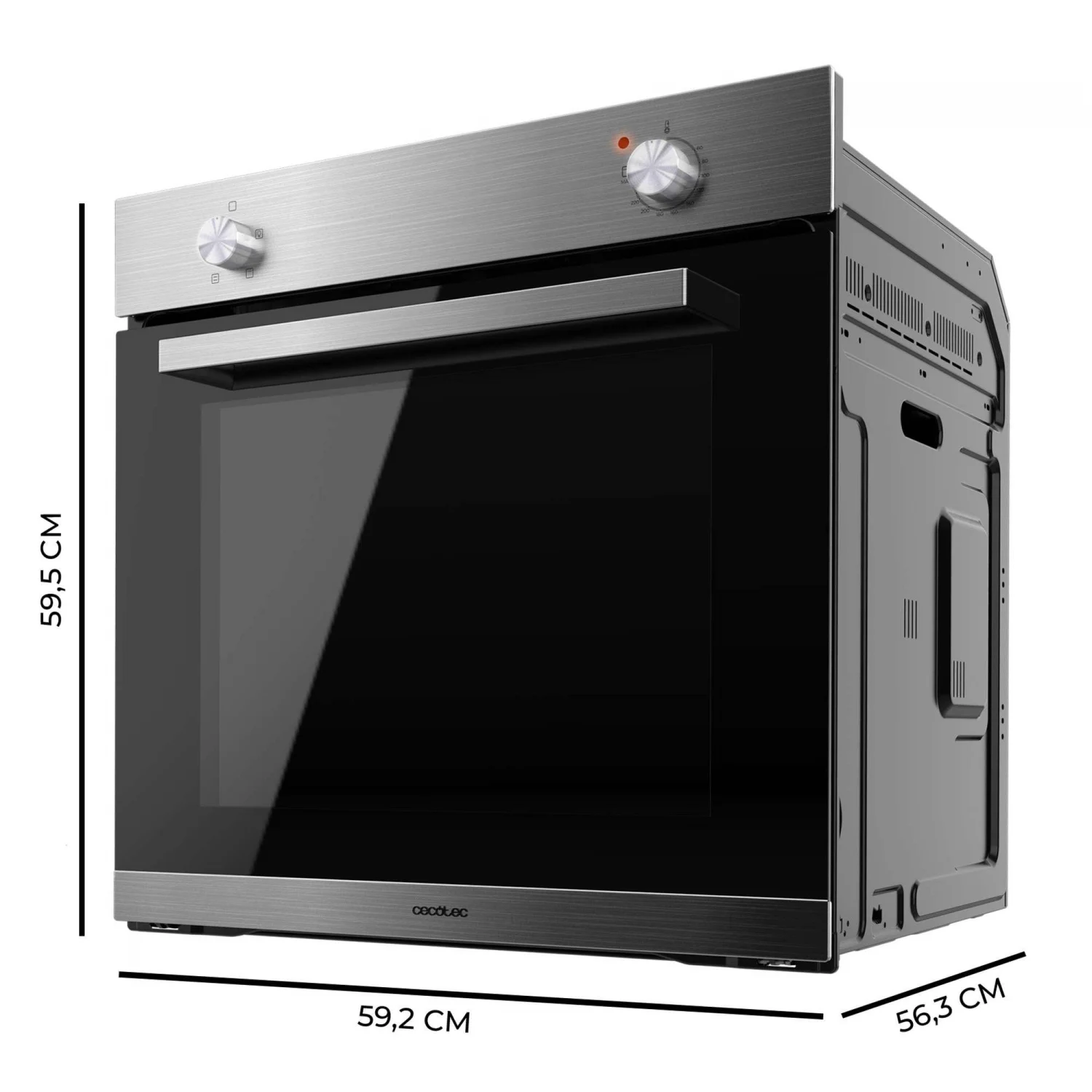 Cecotec Bolero Hexa C126000 Line+ A Konventioneller Backofen, 2,8 kW, 77 l, Klapptür, 4 Kochfunktionen, Energieeffizienzklasse A – Grau