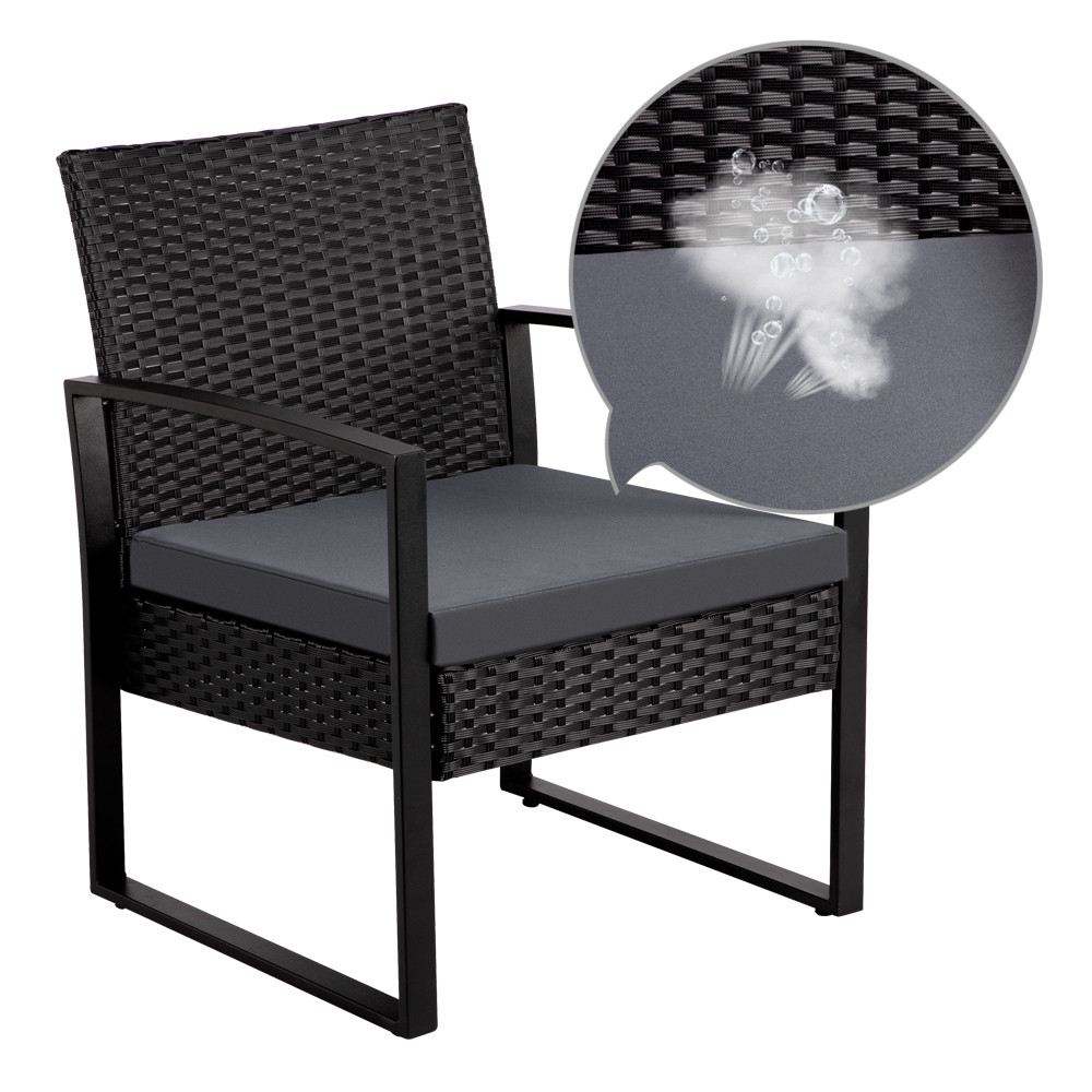 Gartenmöbel-Set mit Tisch und Stühlen inklusive Kissen für Balkon und Terrasse