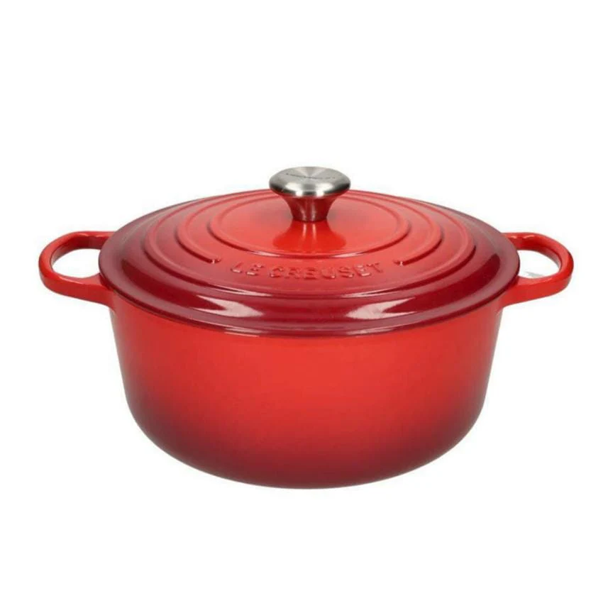2025 Le Creuset - Signature rund stegepande rød kirsebær 20 cm 2,4 l