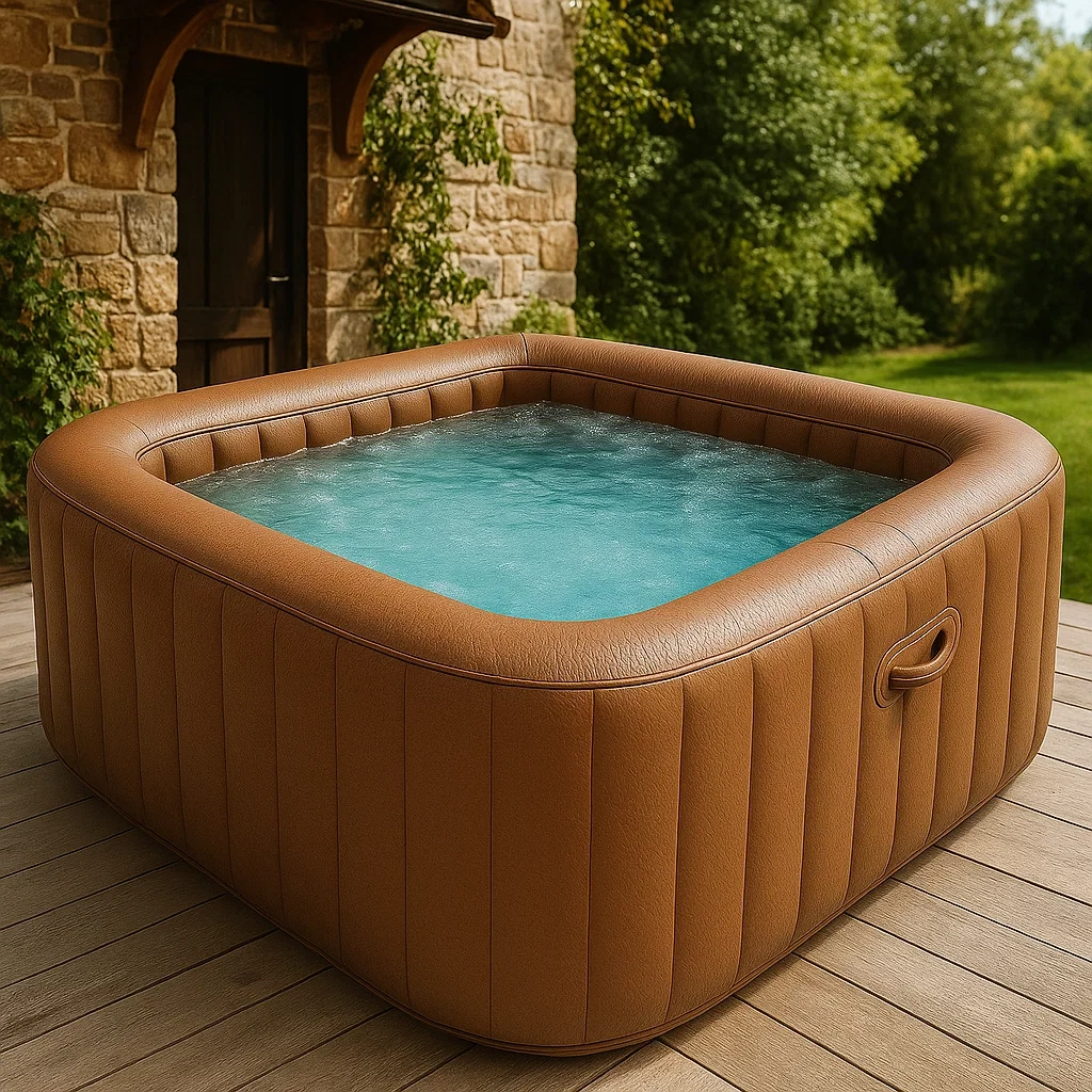 Spa gonflable 178 x 178 x 70 cm, 4 places, marron, forme carrée YvZaoSj344UV