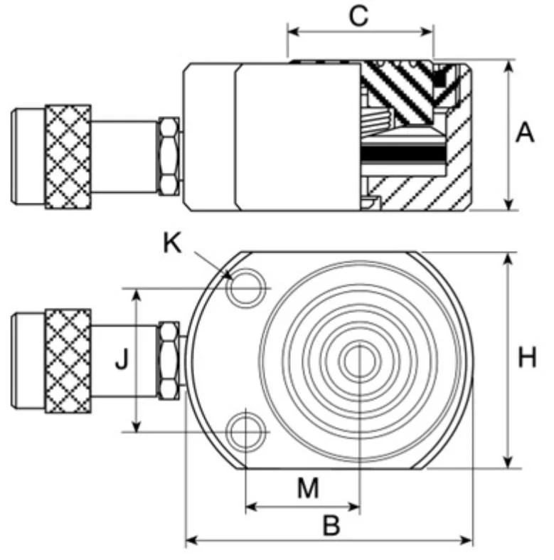 Vérin hydraulique à course courte 2025 (30 tonnes, 53 mm) – Modèle YG-30D