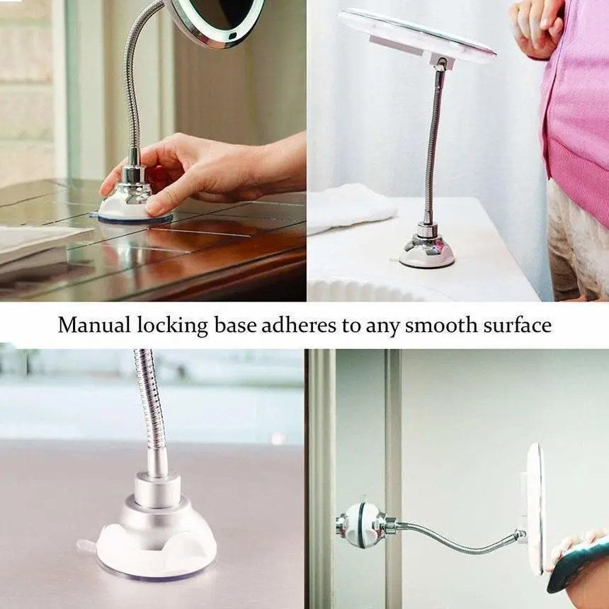 Miroir de maquillage grossissant 10X avec éclairage LED