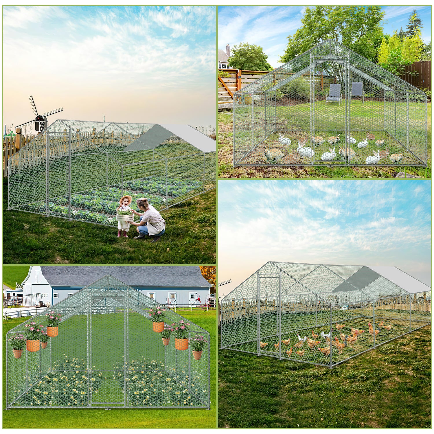 2025 Sonnewelt Hühnerstall mit PE-Markise 3 x 6 x 2 m