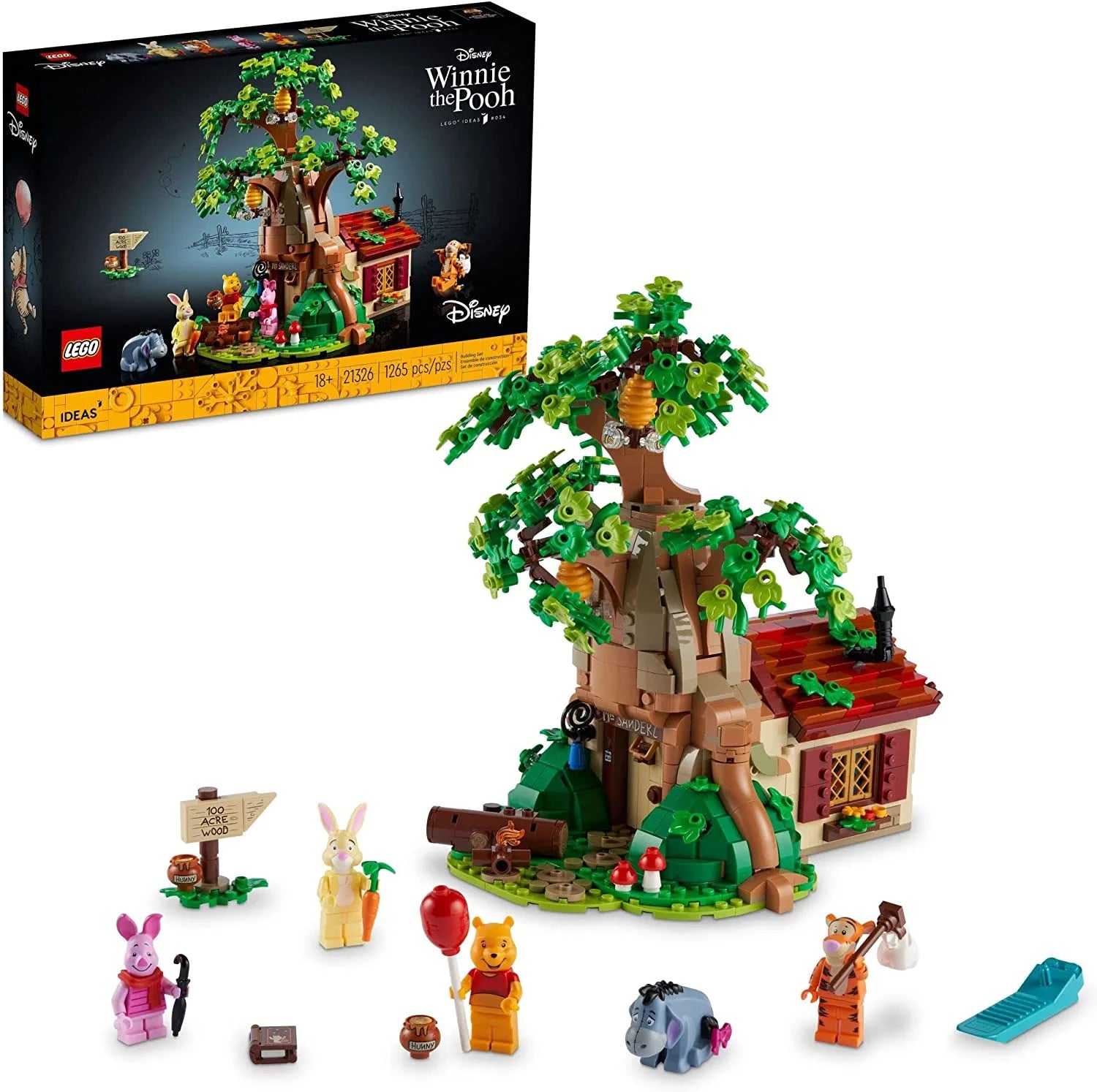 LEGO Ideas Disney Winnie Puuh 21326 – Bauset mit Ferkel, I-Aah und Winnie Puuh Minifiguren