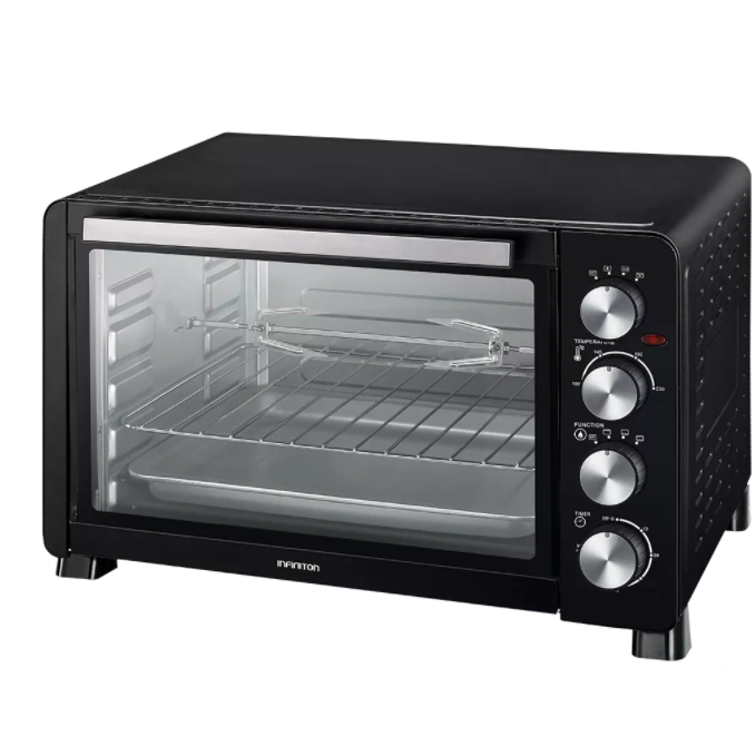Infiniton HSM-30N45 Tisch-Konvektionsofen (45 l, 2000 W, Schwarz, Temperatur bis zu 230 °C und Zeit bis zu 60 Minuten, tragbarer Ofen)