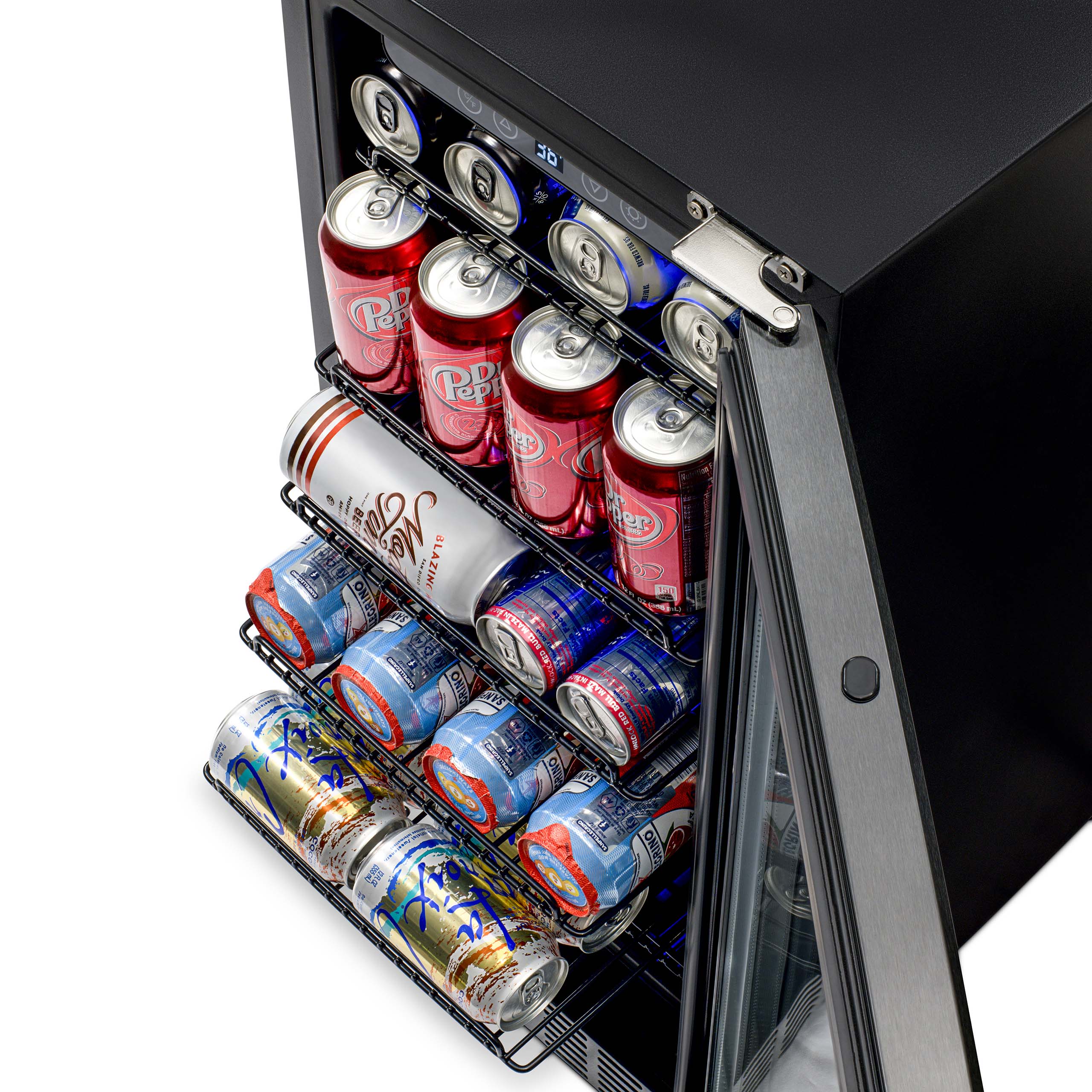 Newair® Einbau-Getränkekühlschrank 2025, Schwarz – 96 Dosen – 38 cm (15 Zoll)