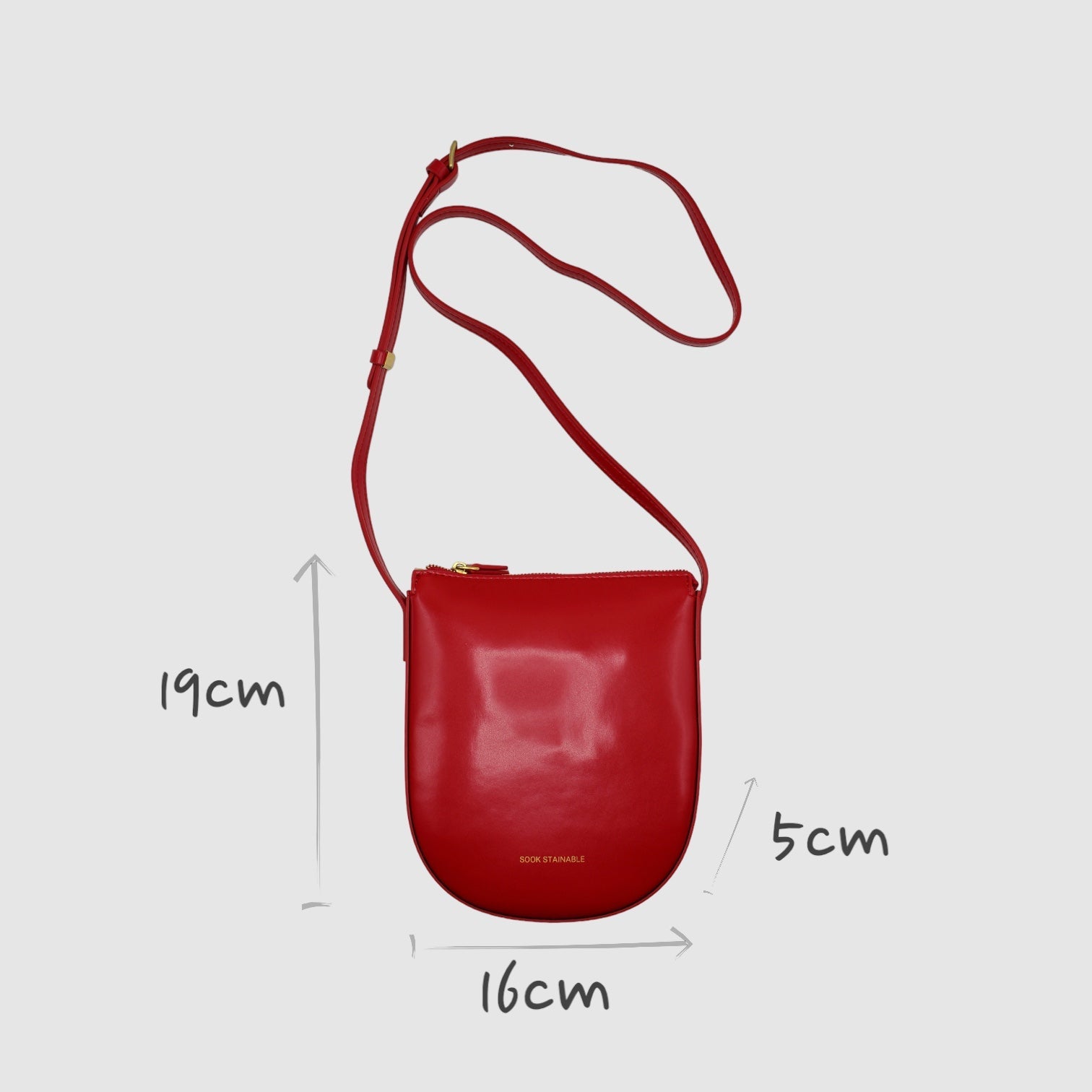 Eva - Apple Leather Crossbody Bag - Red