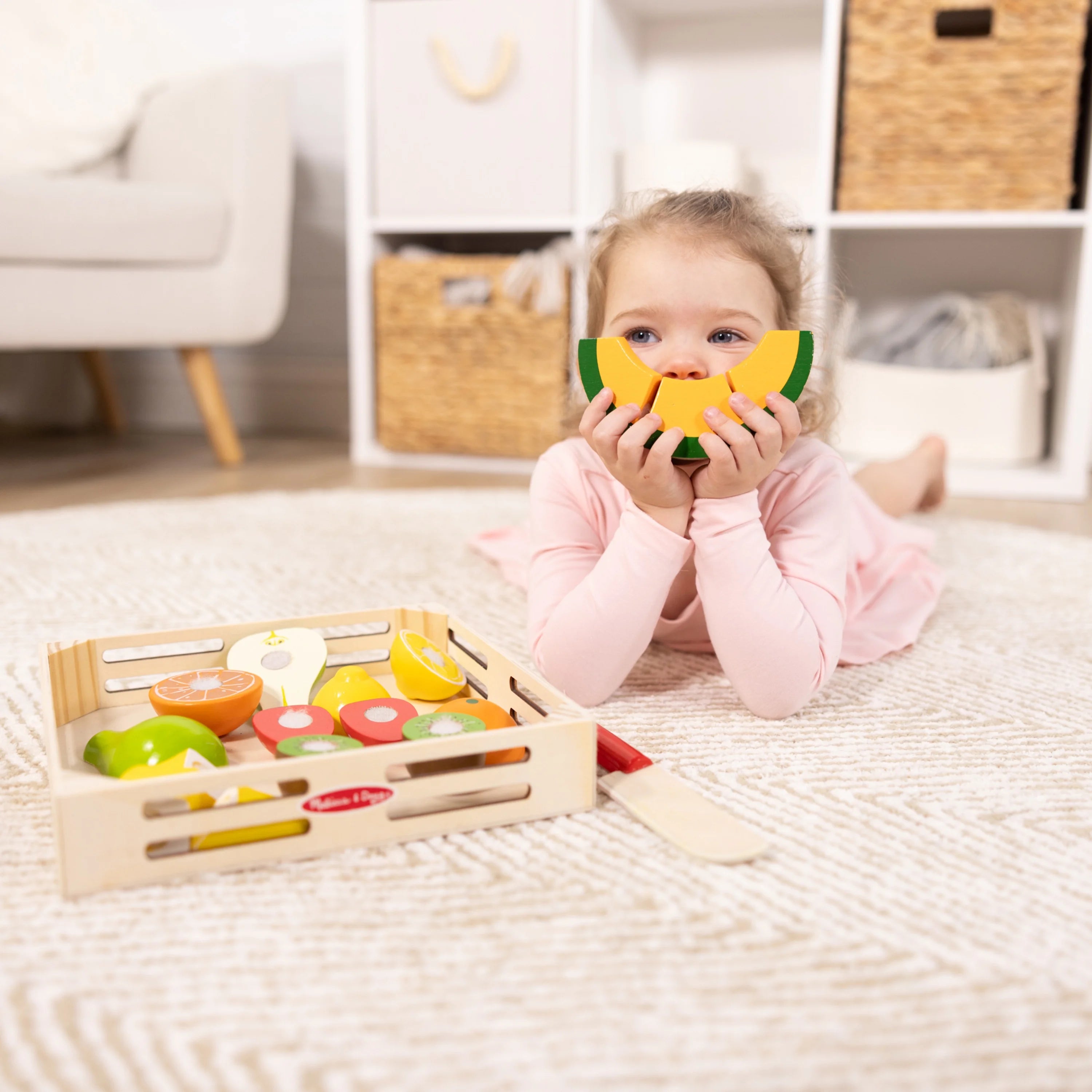 Melissa & Doug Frugtskæresæt – Trælegetøj Køkkentilbehør, Flerfarvet