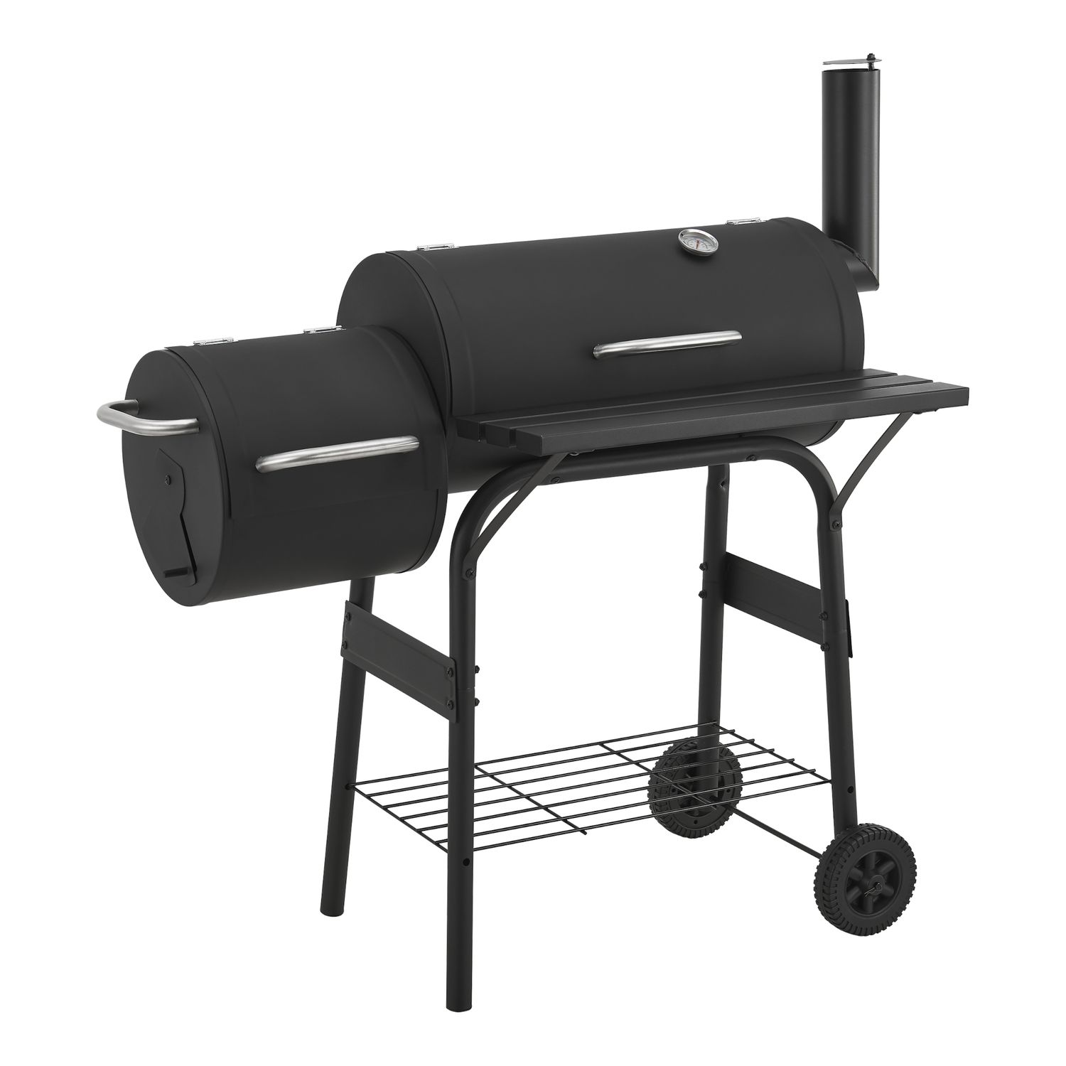 Arielli Holzkohlegrill-Smoker 115 x 110 x 64 cm - Schwarz [casa.pro]