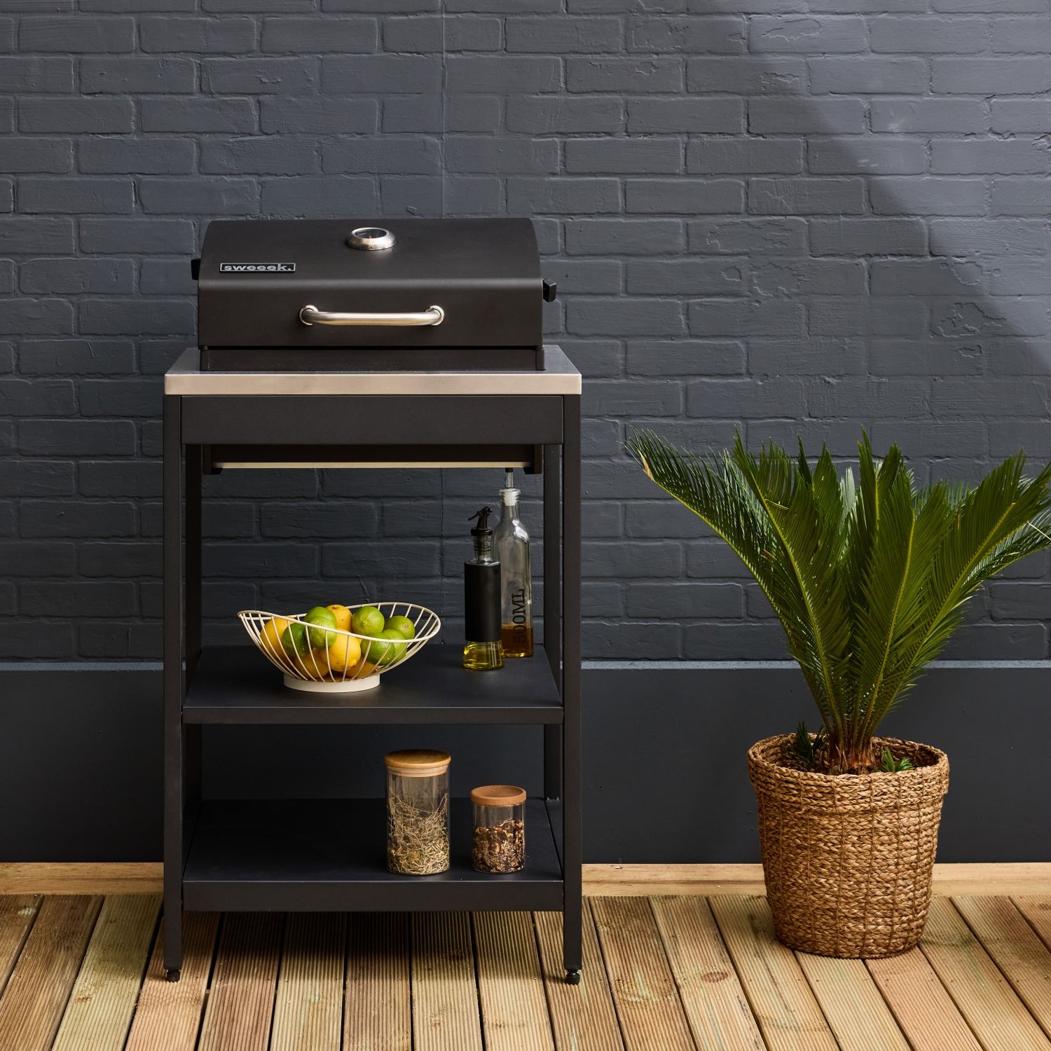 Holzkohlegrill, Edelstahl, Chromrost, 2