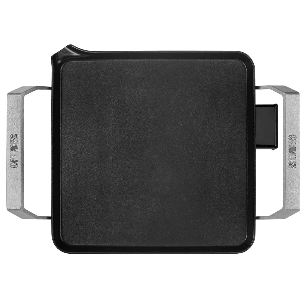 Princess Premium Tischkochfeld-Grillplatte in Schwarz und Silber, 1500 W