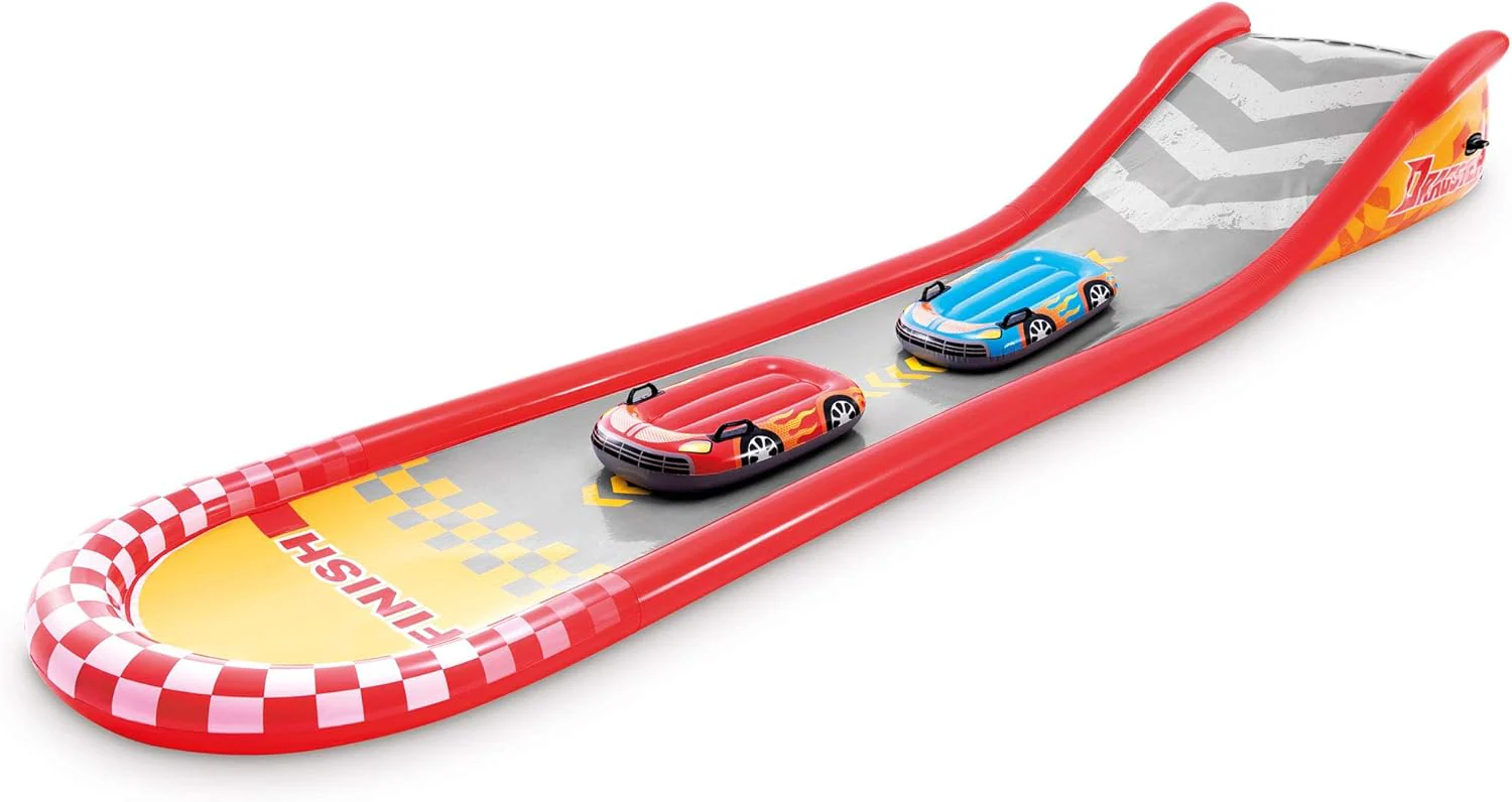 Intex Jungle Adventure Oppusteligt Legeområde – Pool med Rutsjebane og Vandlege til Børn