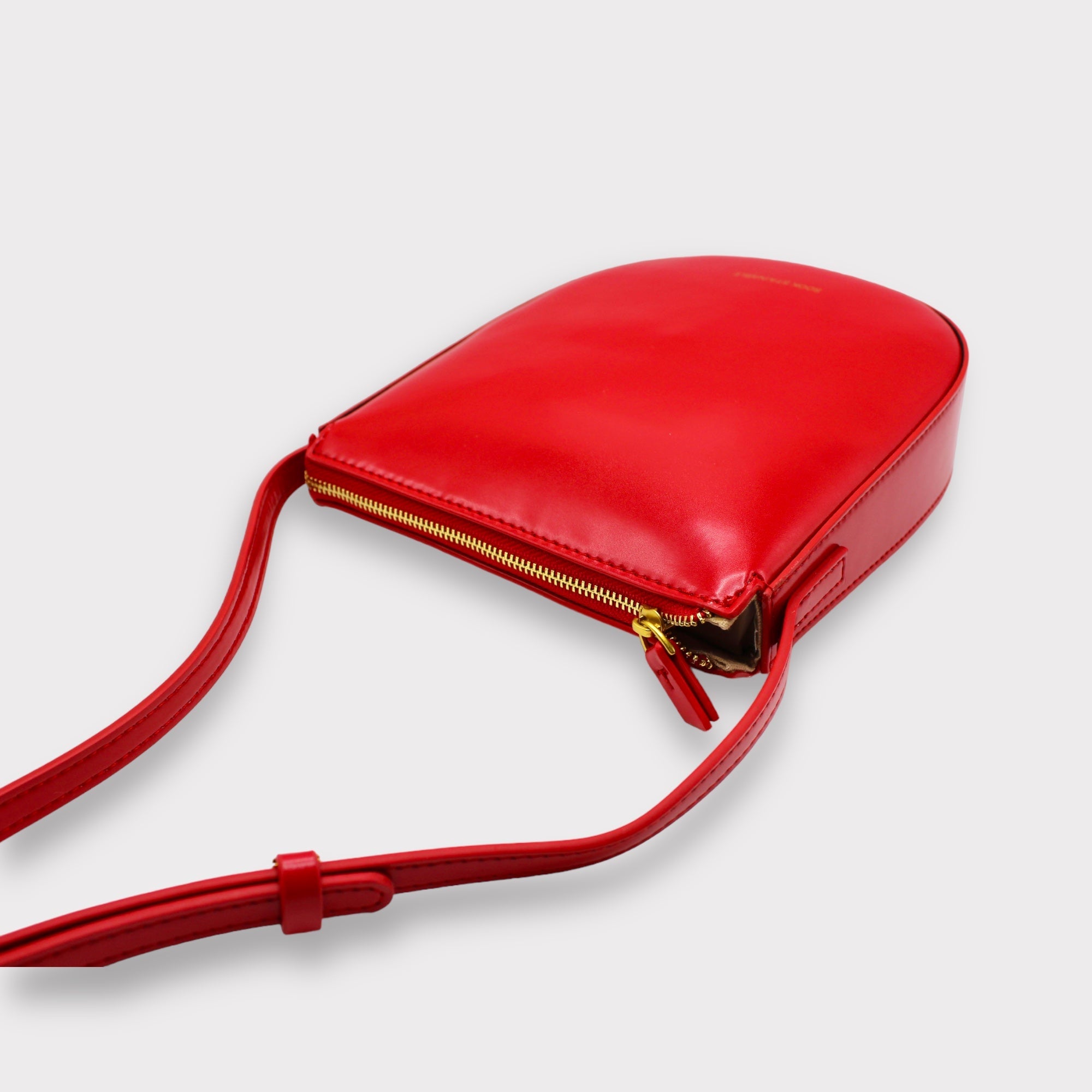 Eva - Apple Leather Crossbody Bag - Red