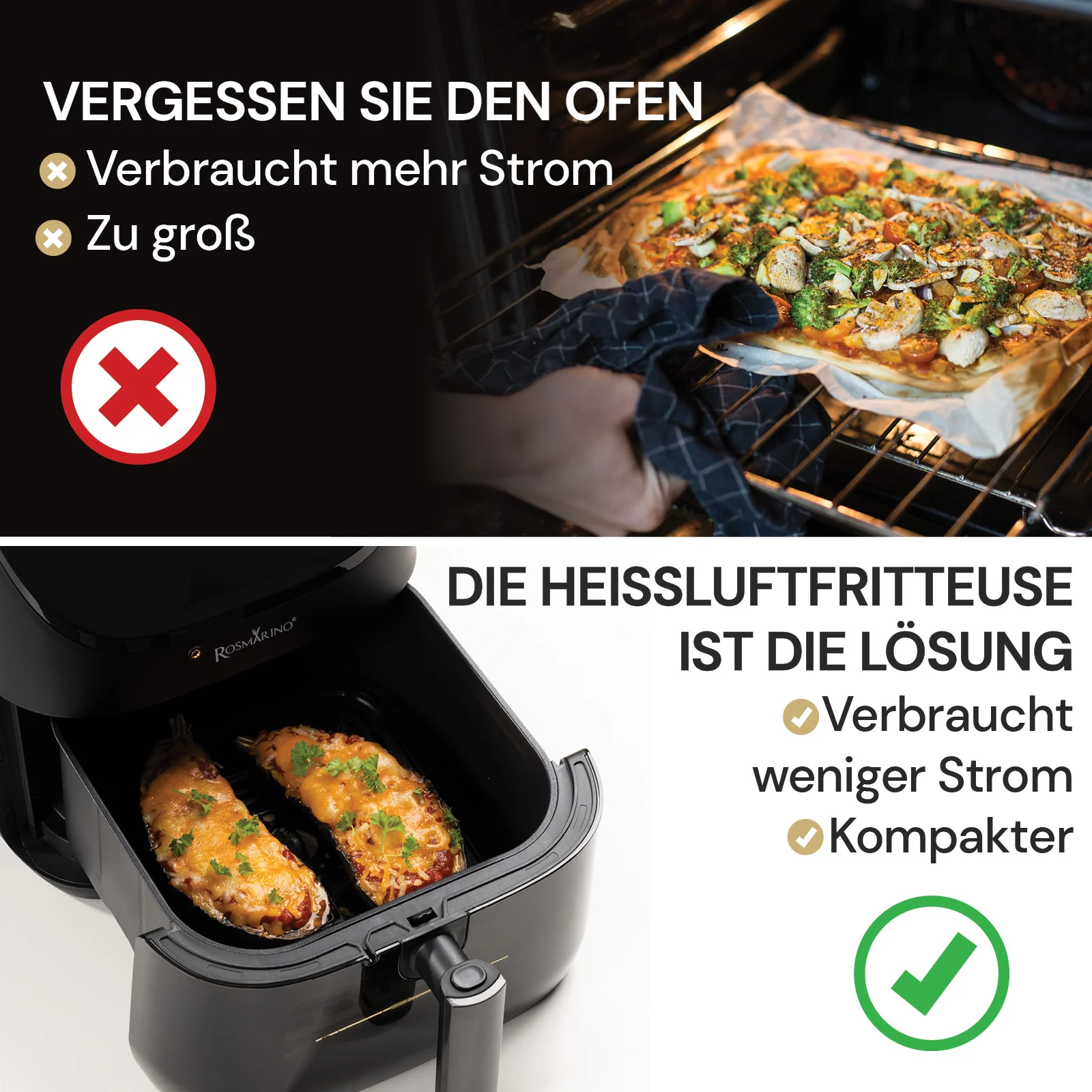 2025 Rosmarino TempSense Heißluftfritteuse – 6 L