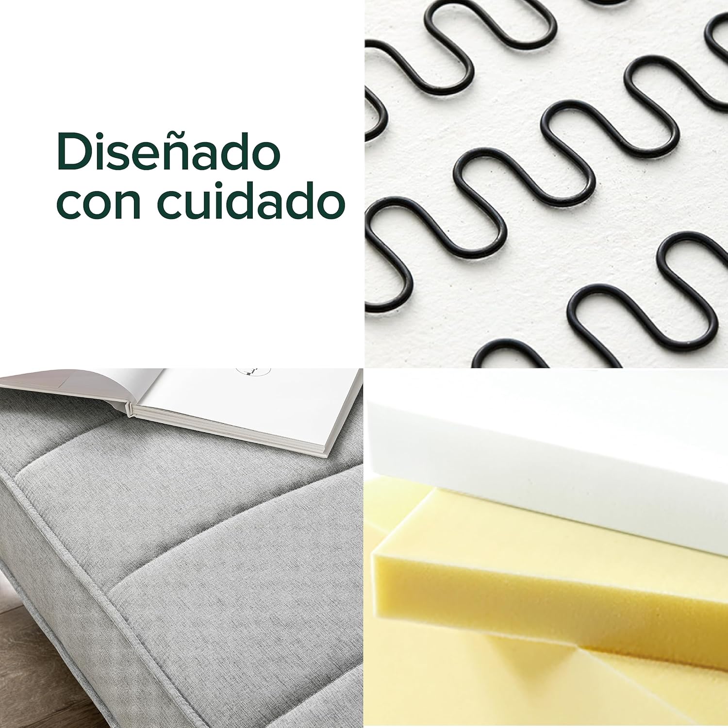 Zinus Quinn Click Clack sovesofa - 2-i-1 foldbar sovesofa - Velegnet til gæsteværelser og små rum - Grå