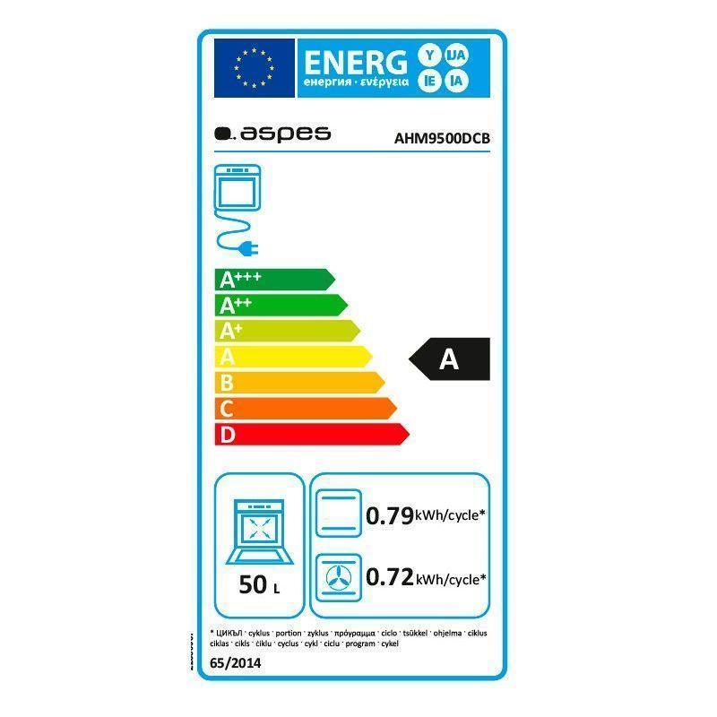 Aspes Ahm9500dcb Backofen, weißes Glas, 45 cm