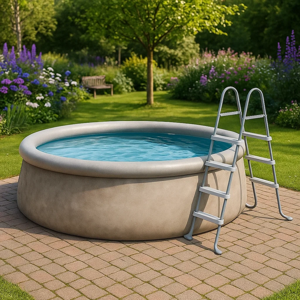 Piscine hors-sol ronde avec pompe de filtration, gris clair, 366 x 76 cm zjBeXJuK38Jc