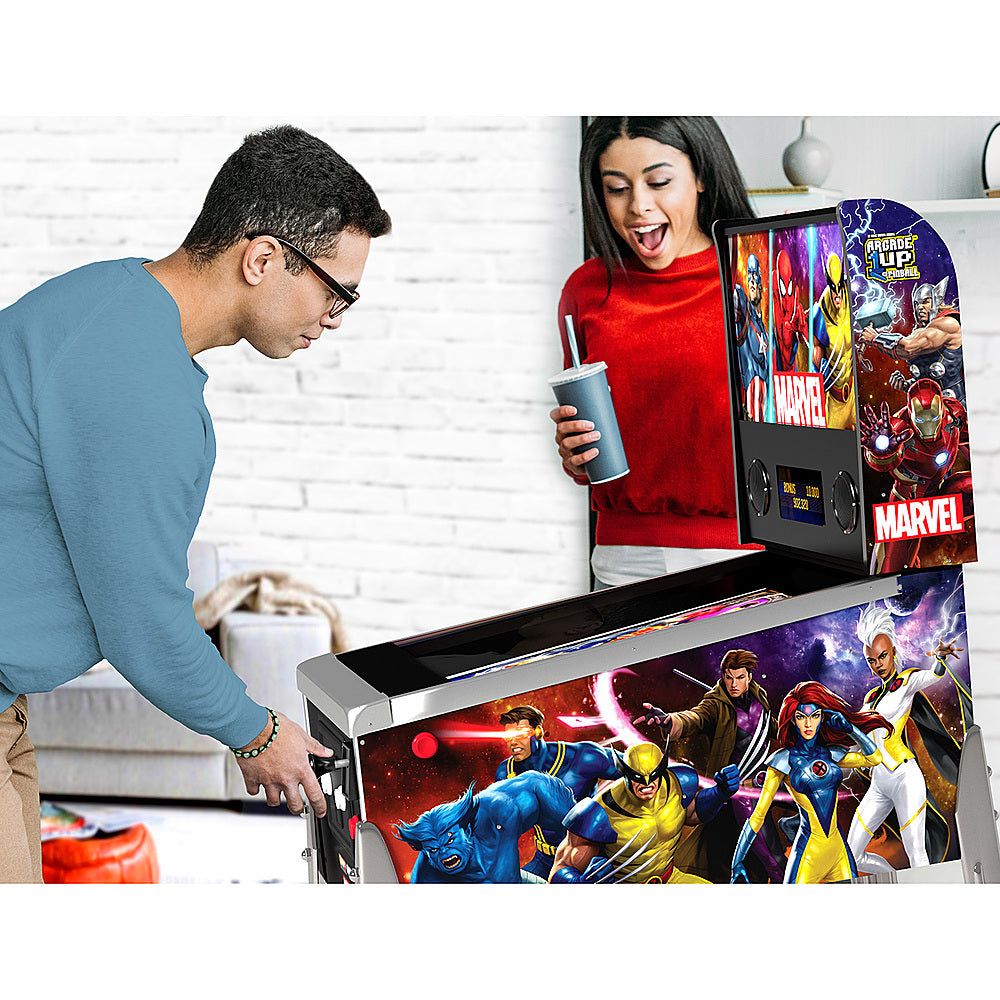 Arcade1Up – Flipper numérique Marvel avec chapiteau lumineux – Multicolore