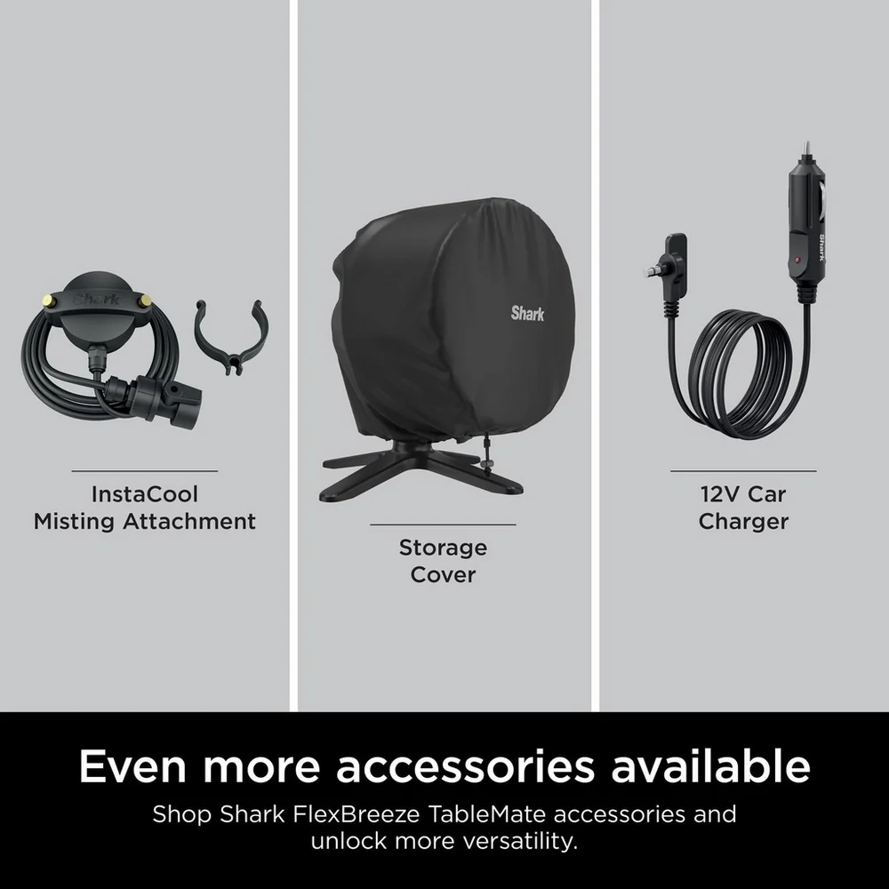 Ventilateur de table haute vitesse Shark FA150UK FlexBreeze 2025 pour une utilisation intérieure et extérieure – Brume d'abeille