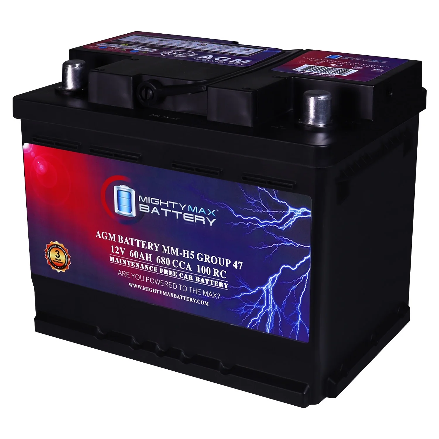 Reservebatteri MM-H5 gruppe 47. 12V 60AH 100RC 680CCA. Kompatibel med Chevrolet Astra (1999-2008. Undtagen USA/Canada).