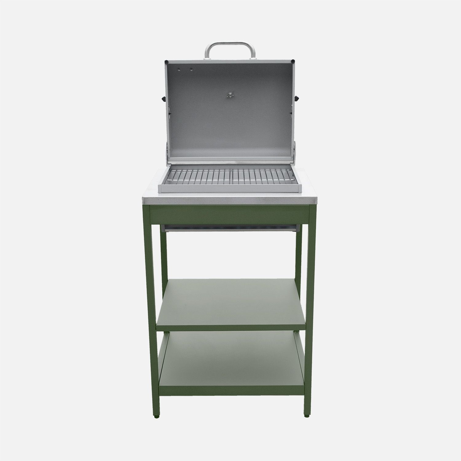 Holzkohlegrill, Edelstahl, Chromrost, 2