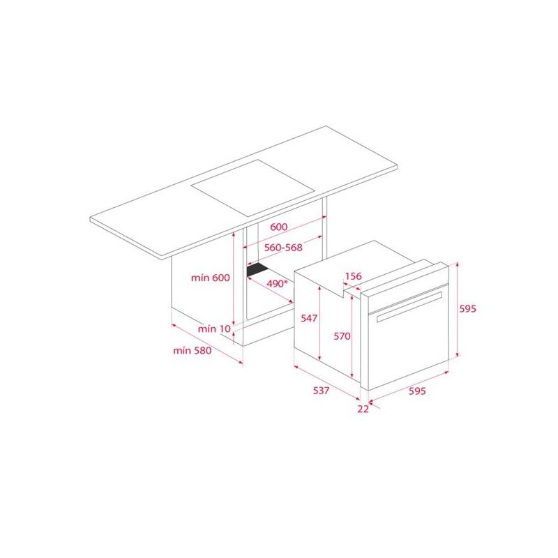 Teka HBE490MEWH 72 L 2593W A Konventioneller Backofen Weiß