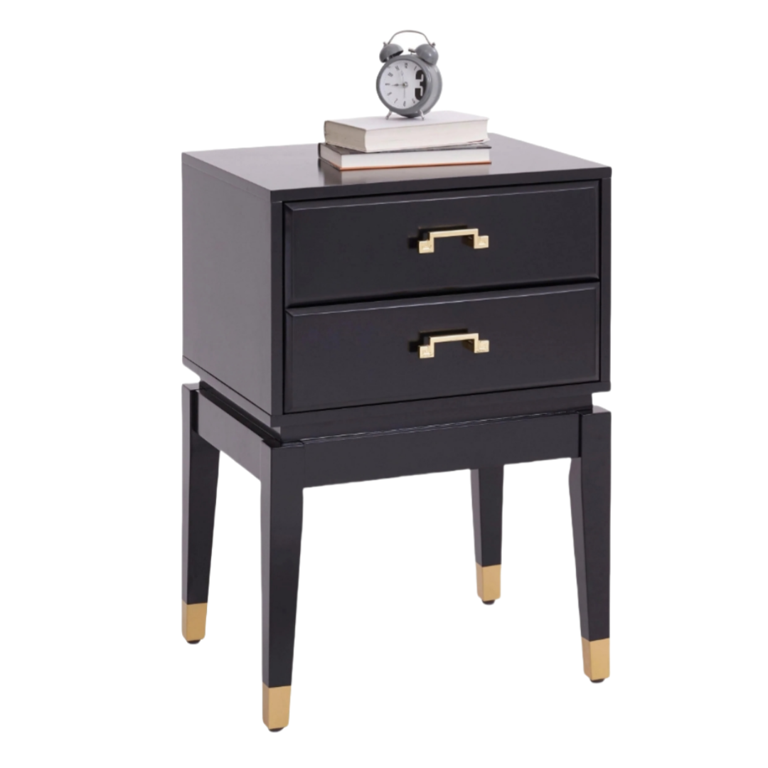 Borig Nachttisch mit elegantem Design, schwarz, 45 cm breit