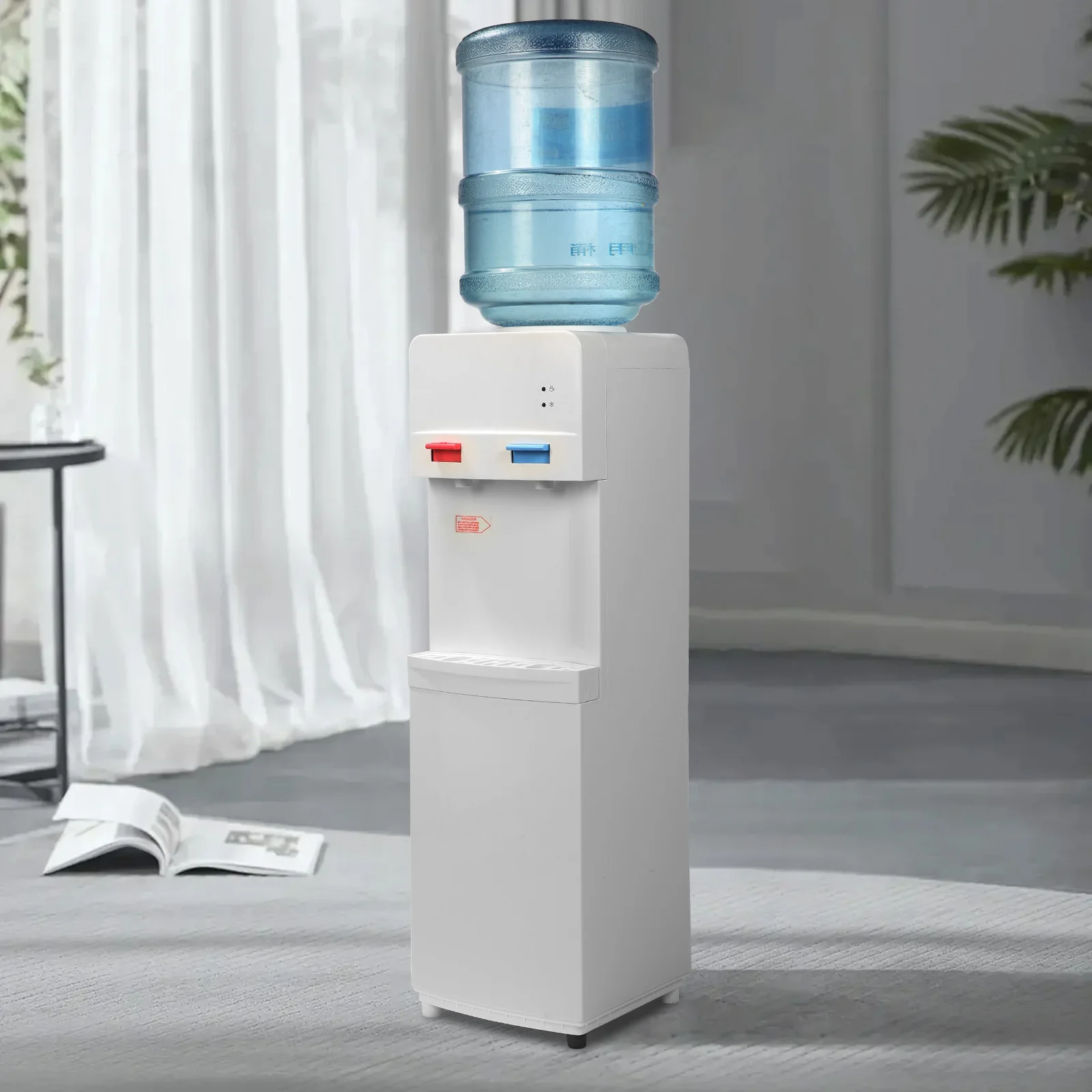 2025 Topbetjent vanddispenser til 3-5 gallon flasker – varmt og koldt vand med børnesikring – hvid