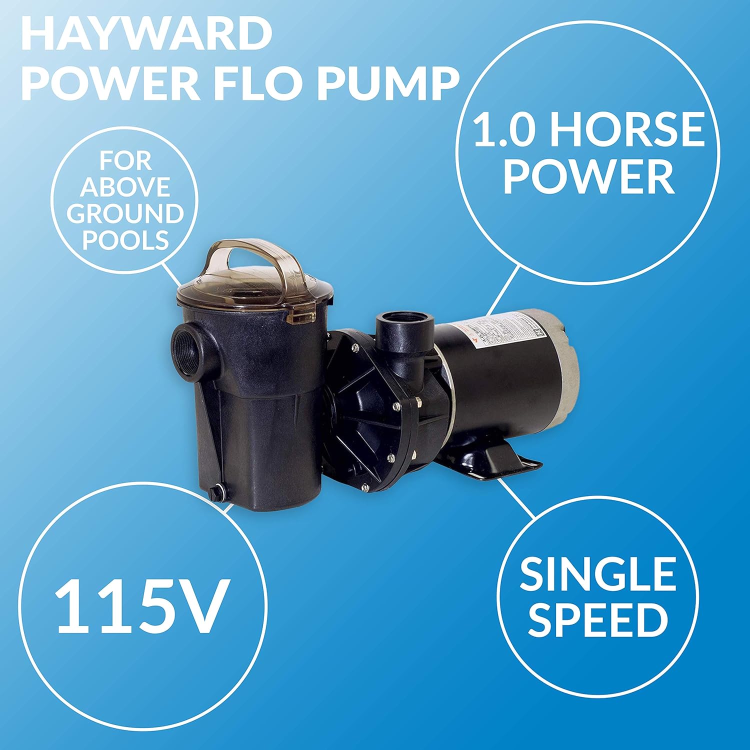 Hayward W3SP1580X15 PowerFlo Aufstellpoolpumpe, 1,5 PS