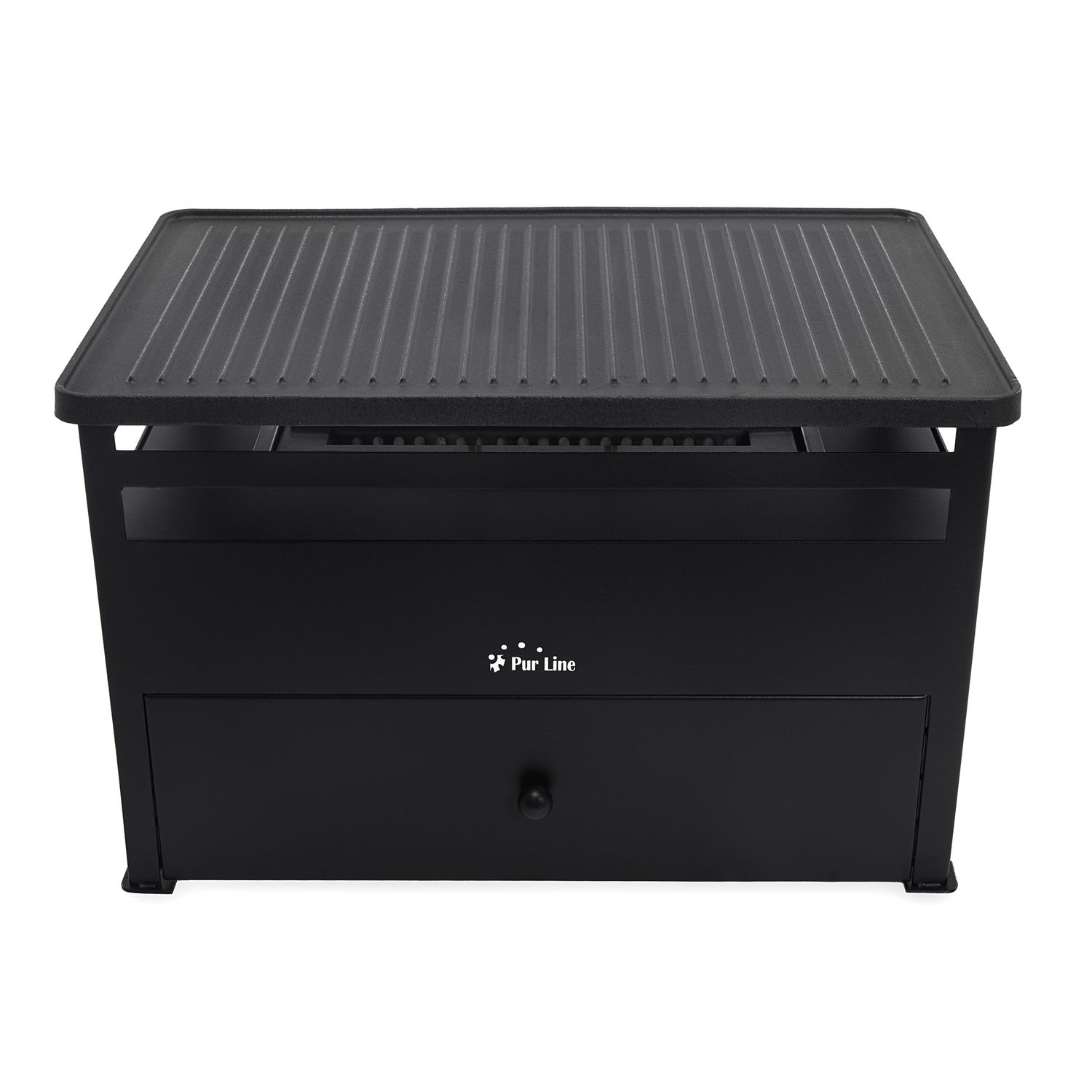 1,5-Liter-Ethanolgrill, Grillplatte aus rotem Stahl und rechteckiger Eisenplatte