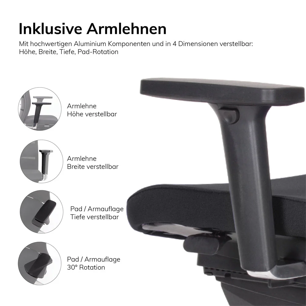 Agilis Matrix MT13 Ergonomischer Bürostuhl mit Netzrückenlehne (Modelljahr 2025) | Schwarz