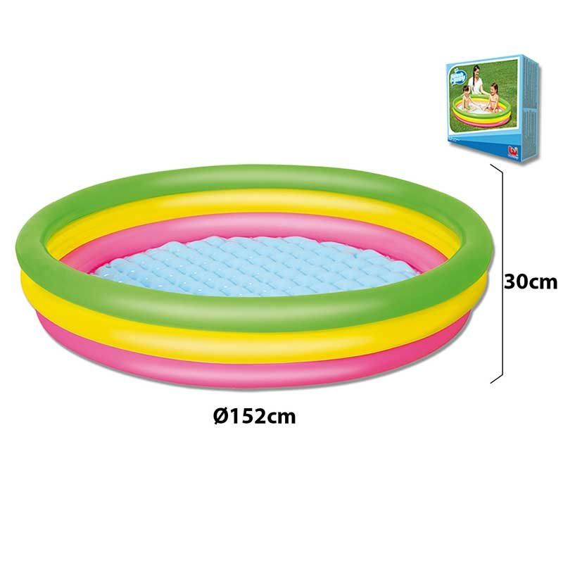 Aufblasbares Kinderbecken 211l +2a Dreifarbig Ø152x30 cm