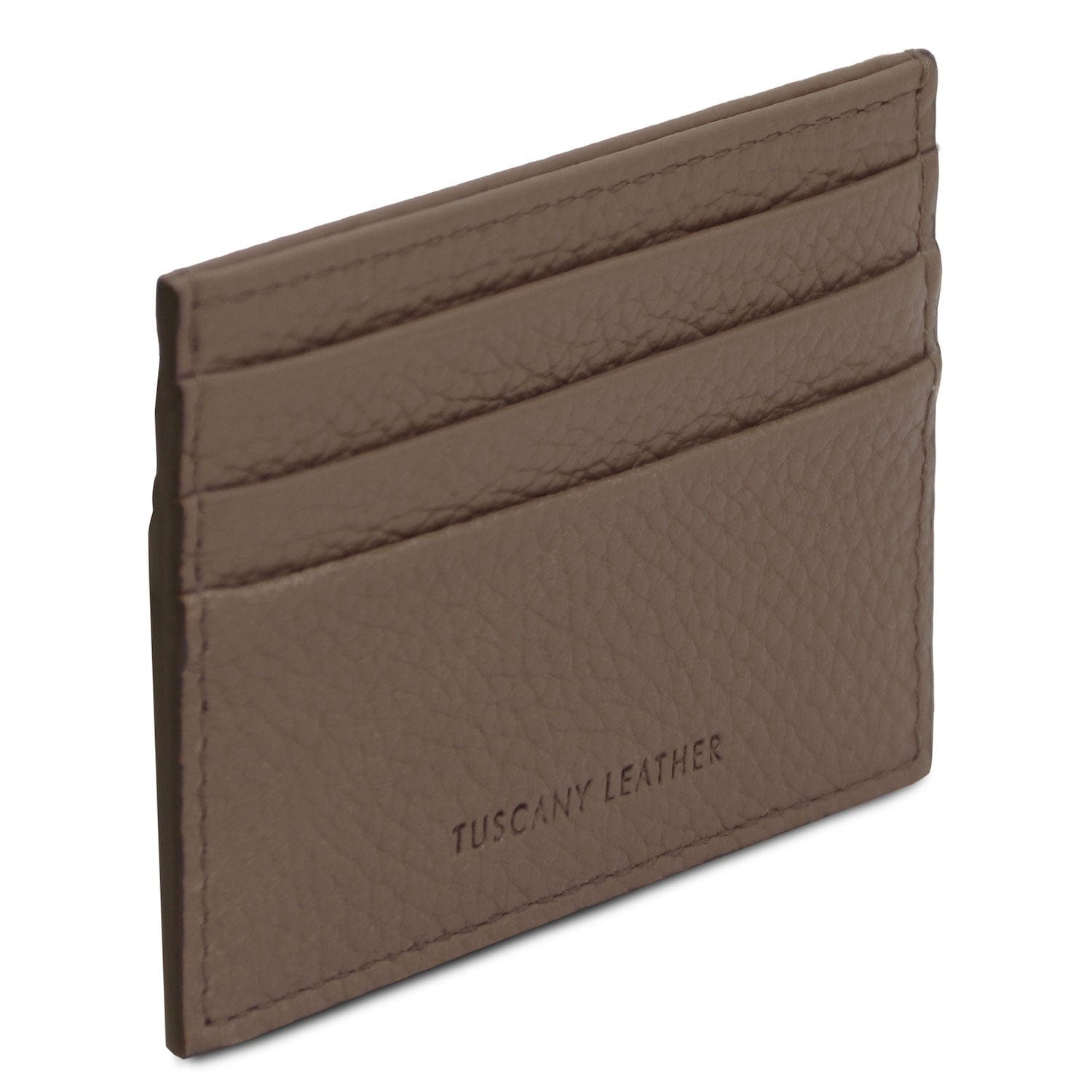 Leather card holder - 6 cards, pebbled leather | TL142472