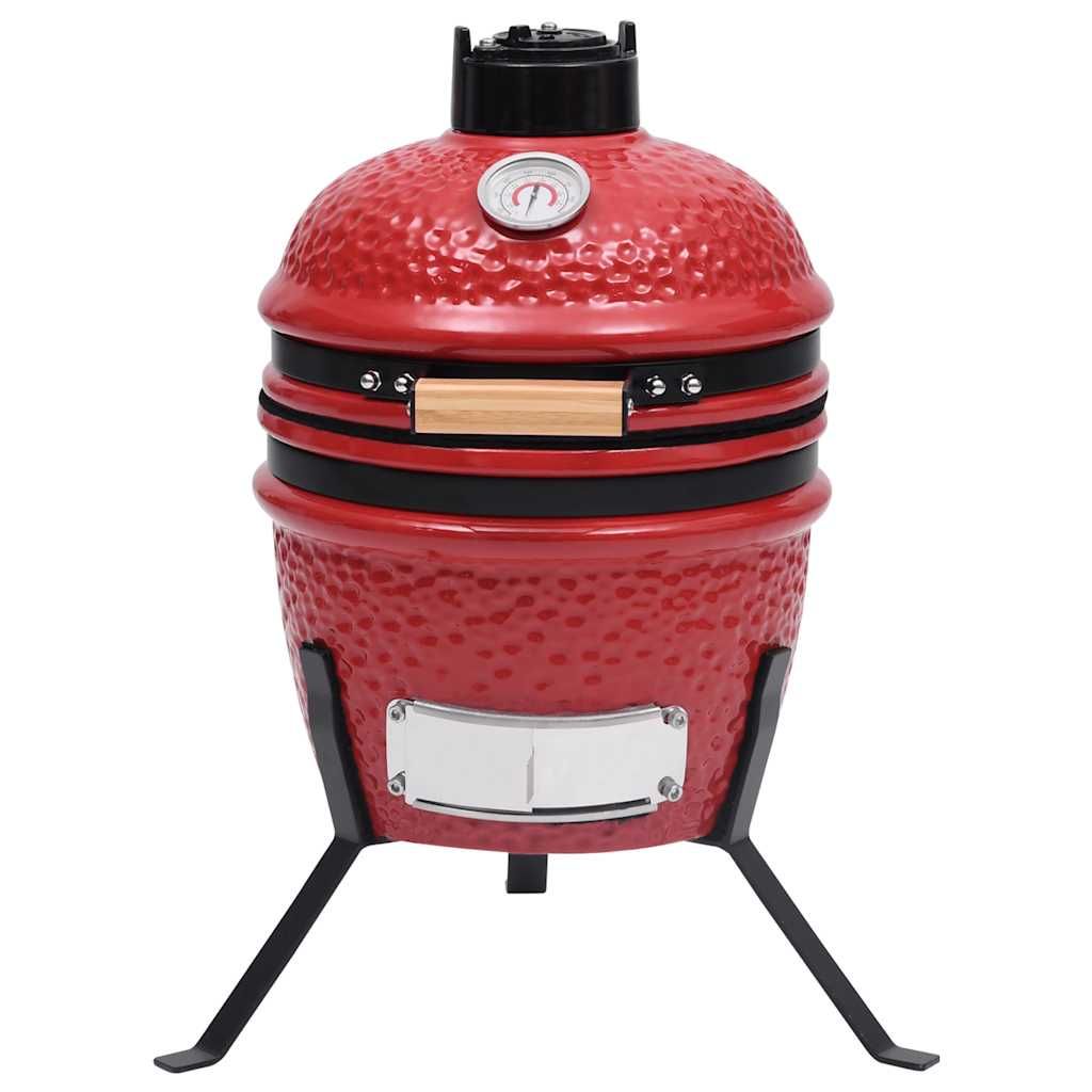 2-in-1-Keramik-Kamado-Grill, rot, 56 cm, Vidaxl